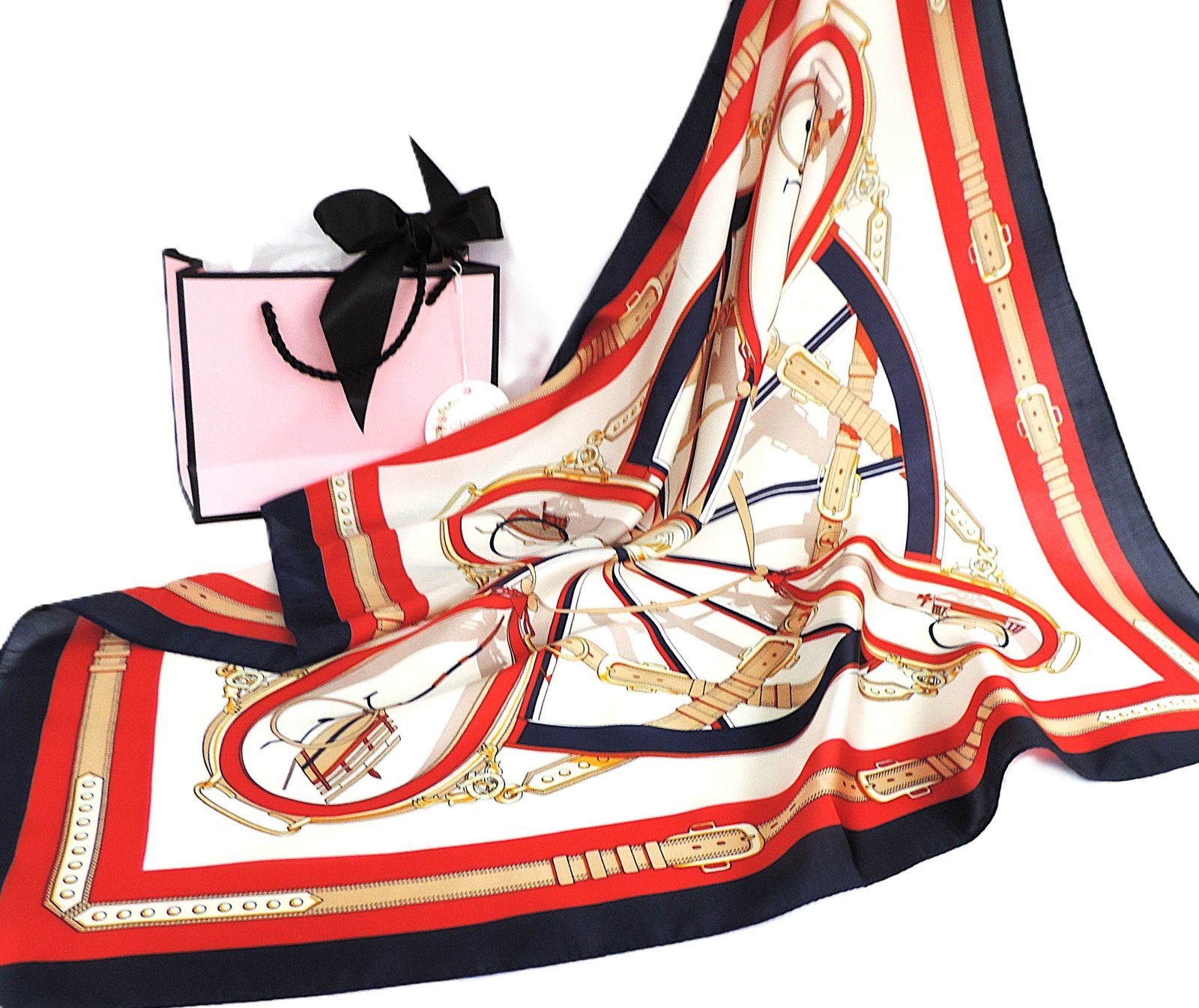 Moneté Paris 100% Silk Equestrian Style Print Scarf 'New' - 6