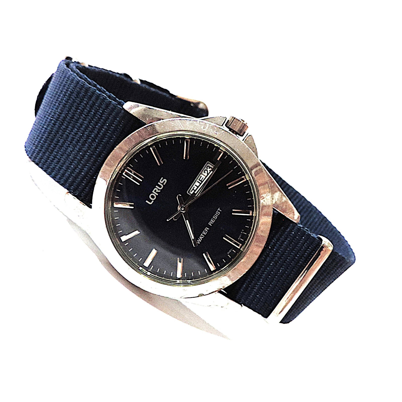 Lorus Day Date Sports Watch VJ33-X001 - Working New Battery: Title: Lorus Day Date Sports Watch VJ33-X001 - Working New Battery Description: Gents LORUS Quartz Watch VJ33-X0001. Blue dial & strap, Japan quartz movement, water resistant, 38 mm a