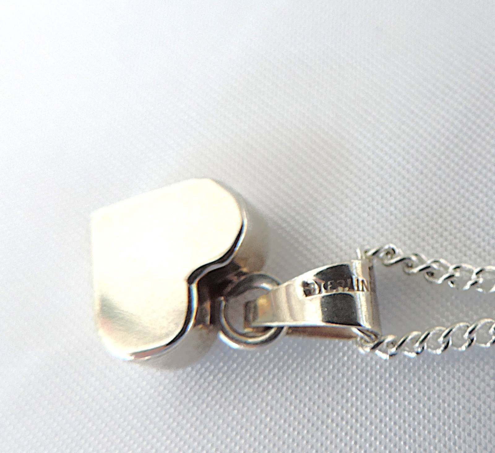 Vintage 925 Silver Heart Pendant Necklace - 3