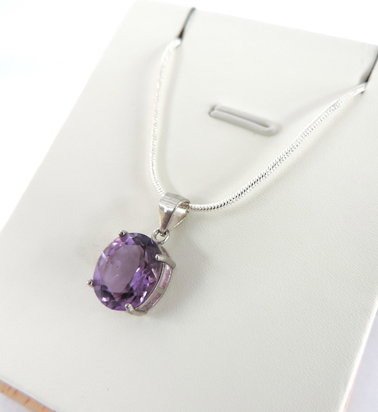 925 Silver 3.2 Carat Amethyst Pendant Necklace - 3