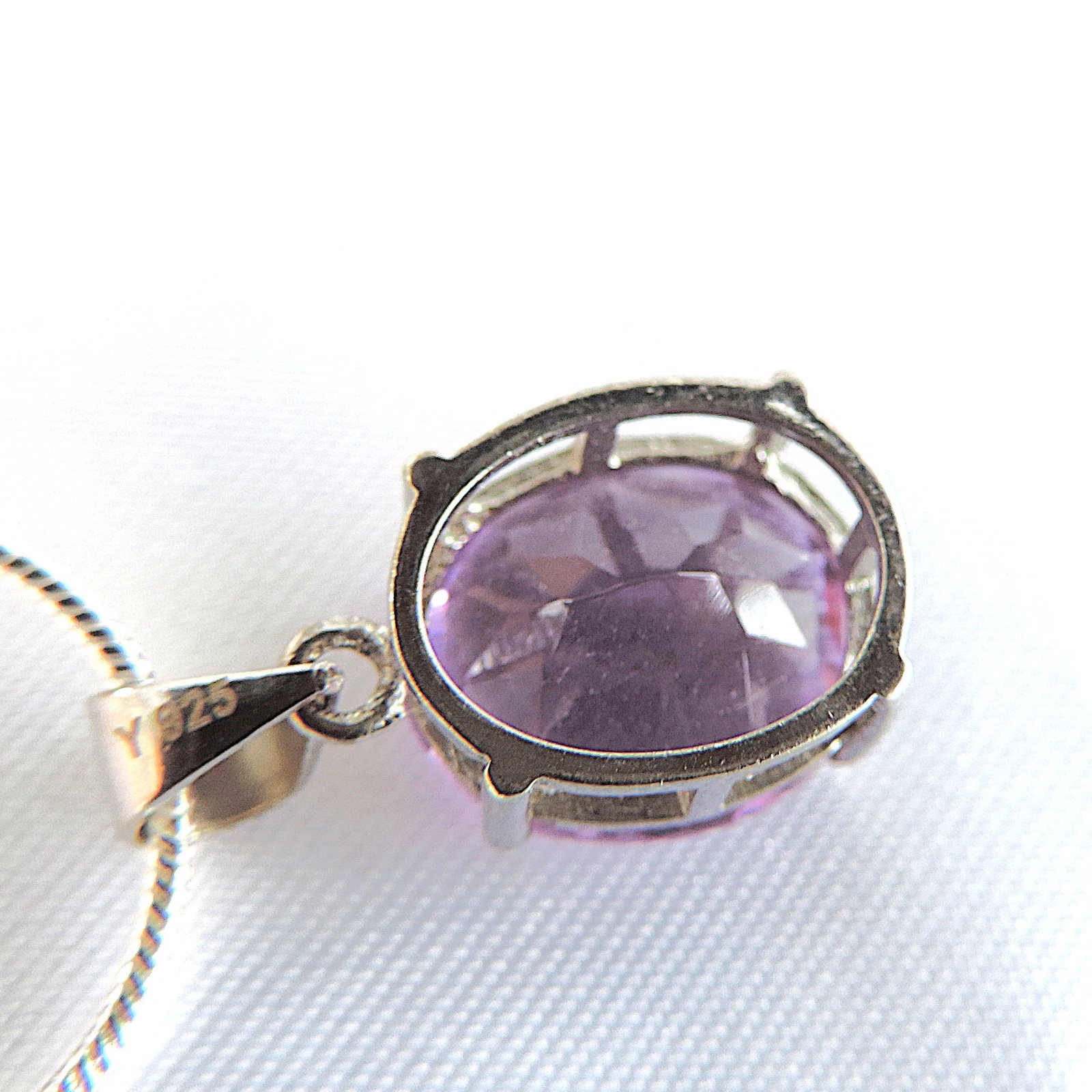 925 Silver 3.2 Carat Amethyst Pendant Necklace - 4
