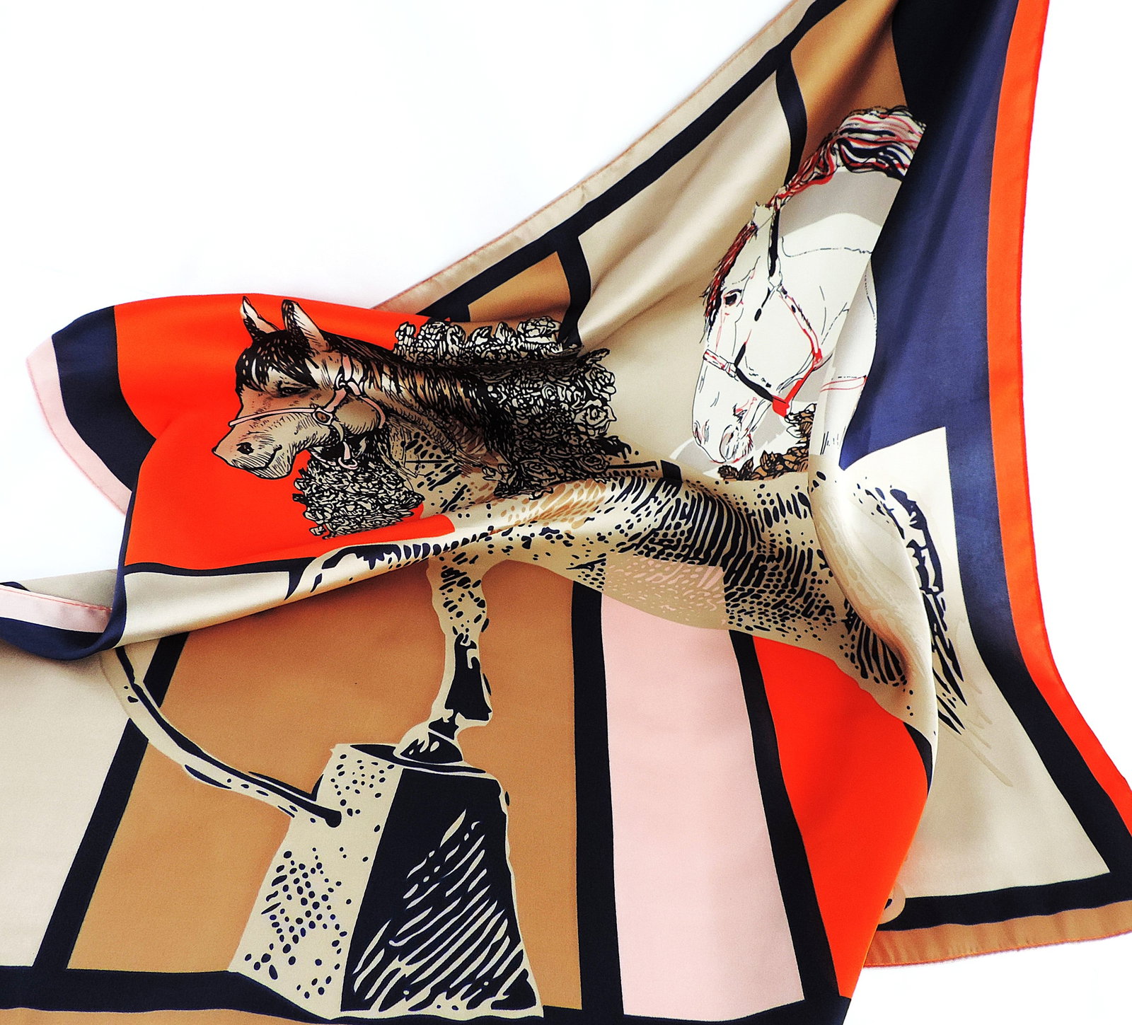 Moneté Paris 100% Silk Print Scarf 63x63 cm 'New' - 2