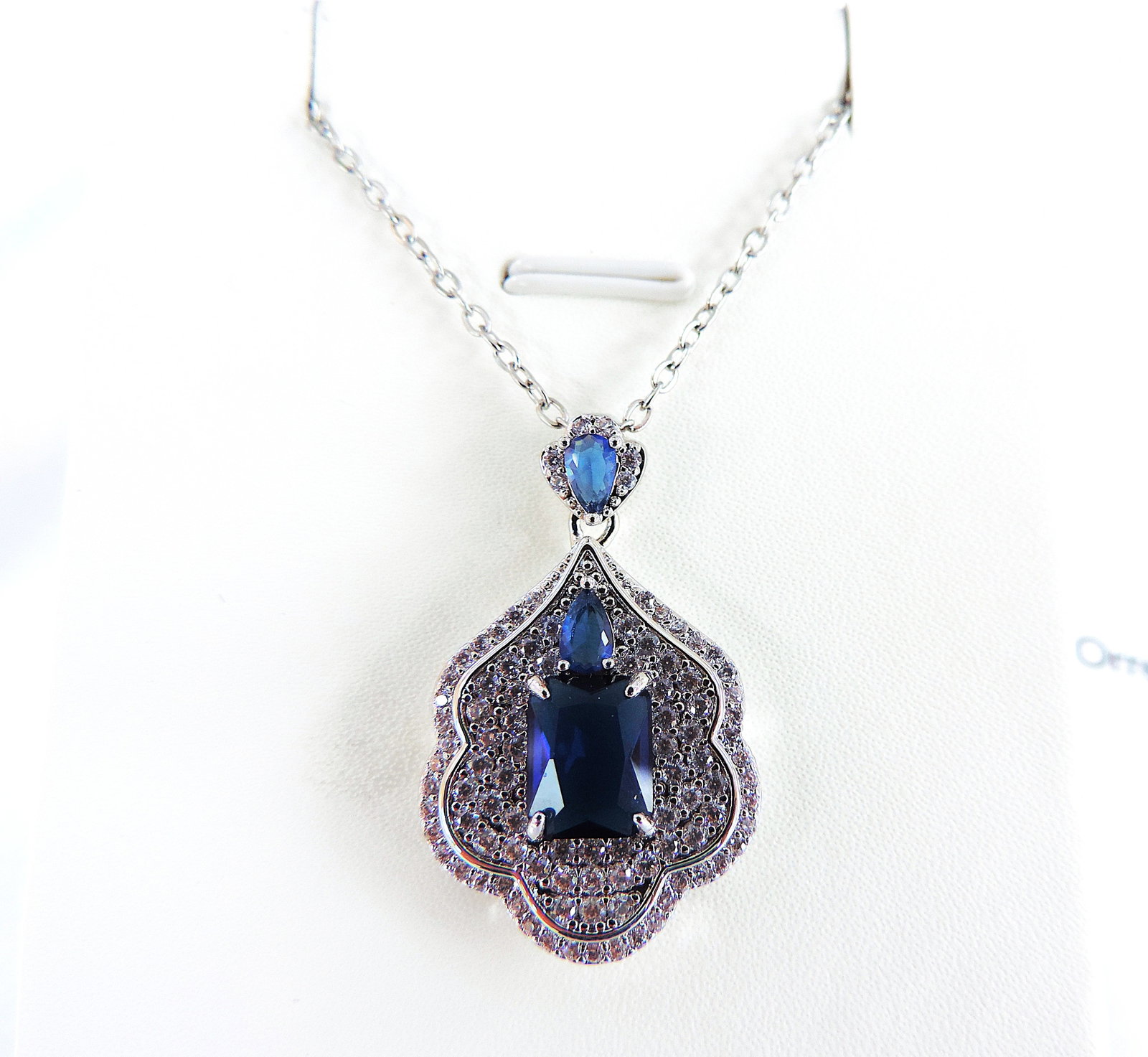 Orrevé Blue & White Zircon Gemstone Necklace 'New With Gift Box' - 5