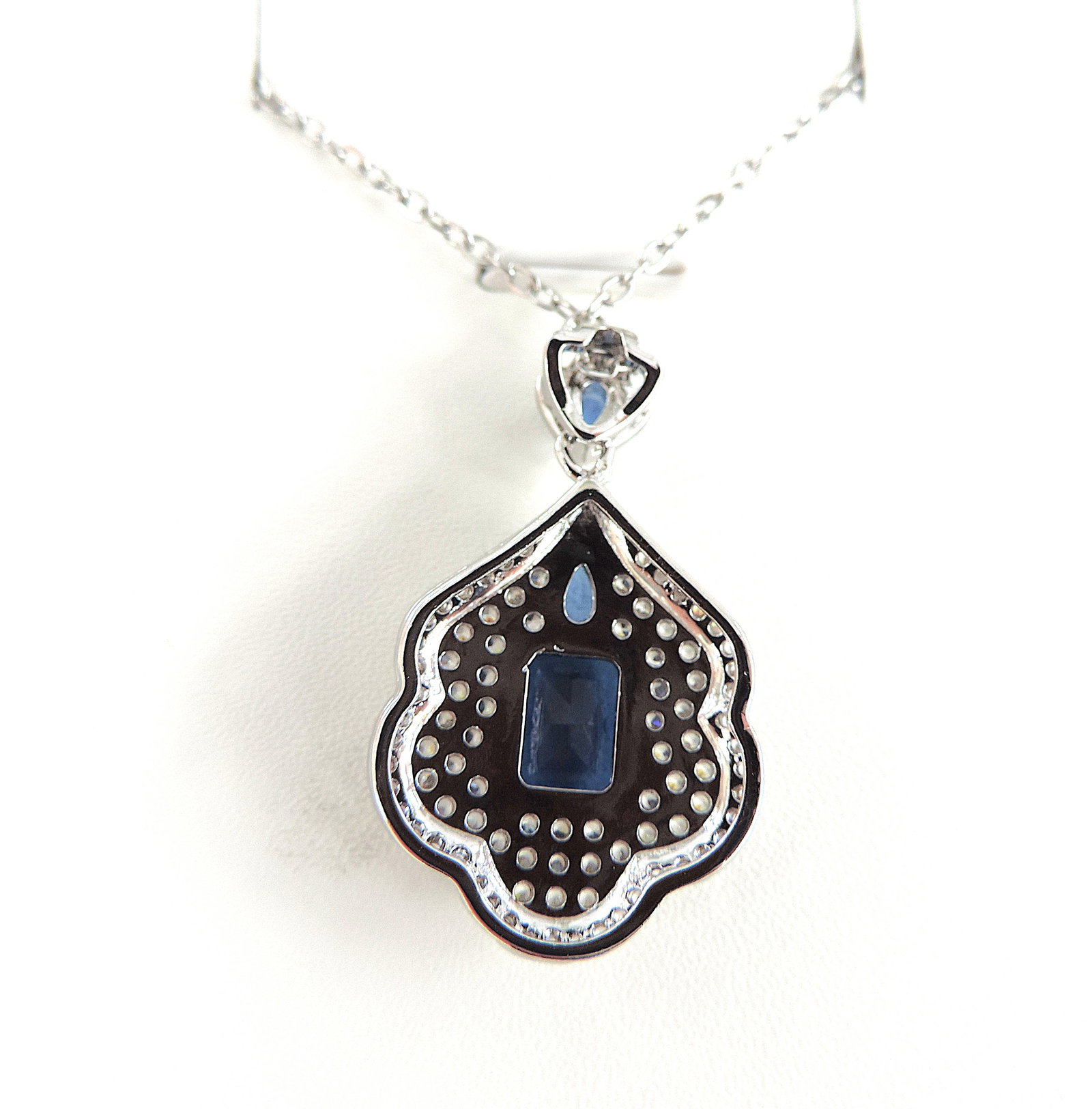 Orrevé Blue & White Zircon Gemstone Necklace 'New With Gift Box' - 6