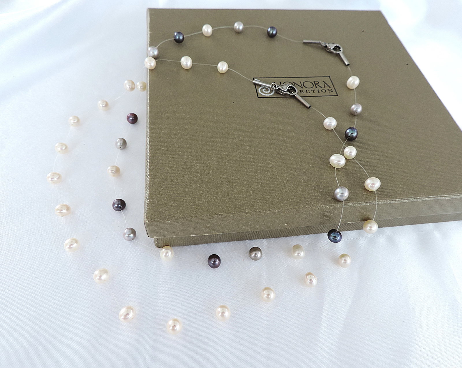 Honora Collection 2 x Floating Freshwater Pearls Necklaces New Boxed - 2