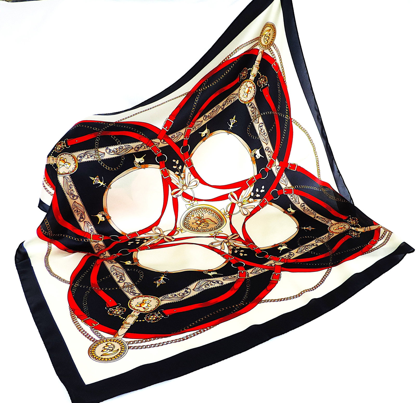 Moneté Paris 100% Silk Print Scarf 63x63 cm 'New' - 2