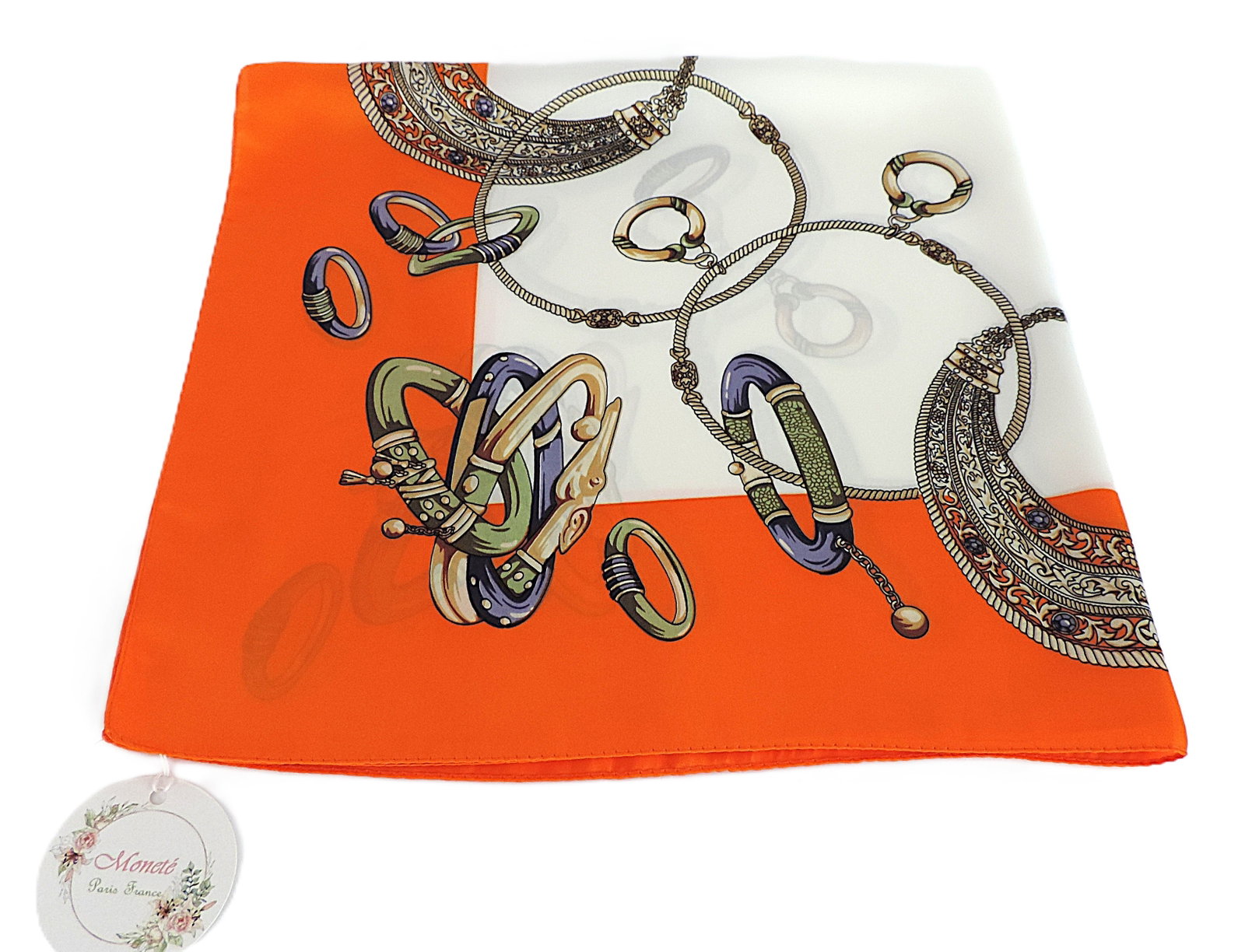 Moneté Paris 100% Silk Contemporary Print Scarf 'New' - 3