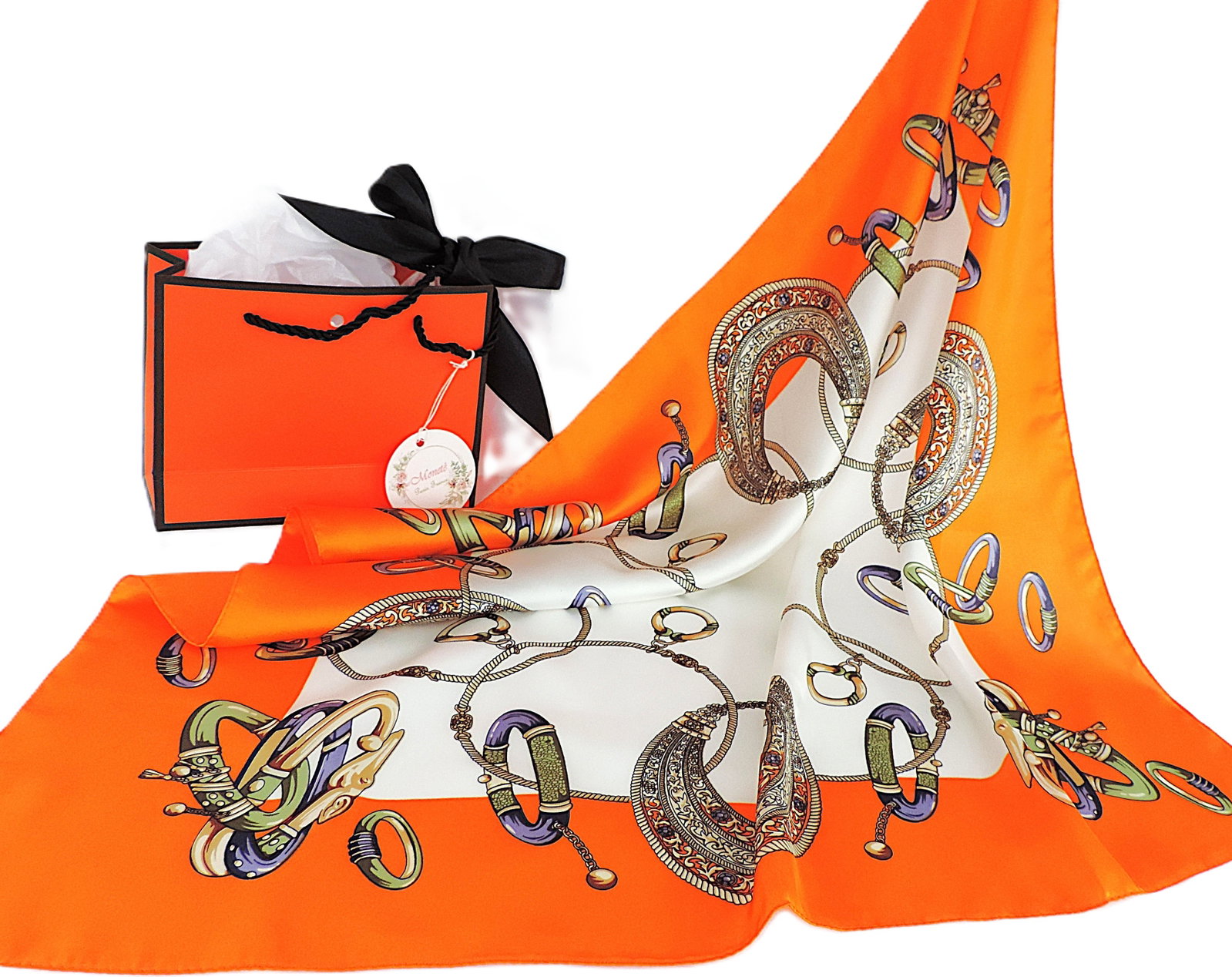 Moneté Paris 100% Silk Contemporary Print Scarf 'New' - 6
