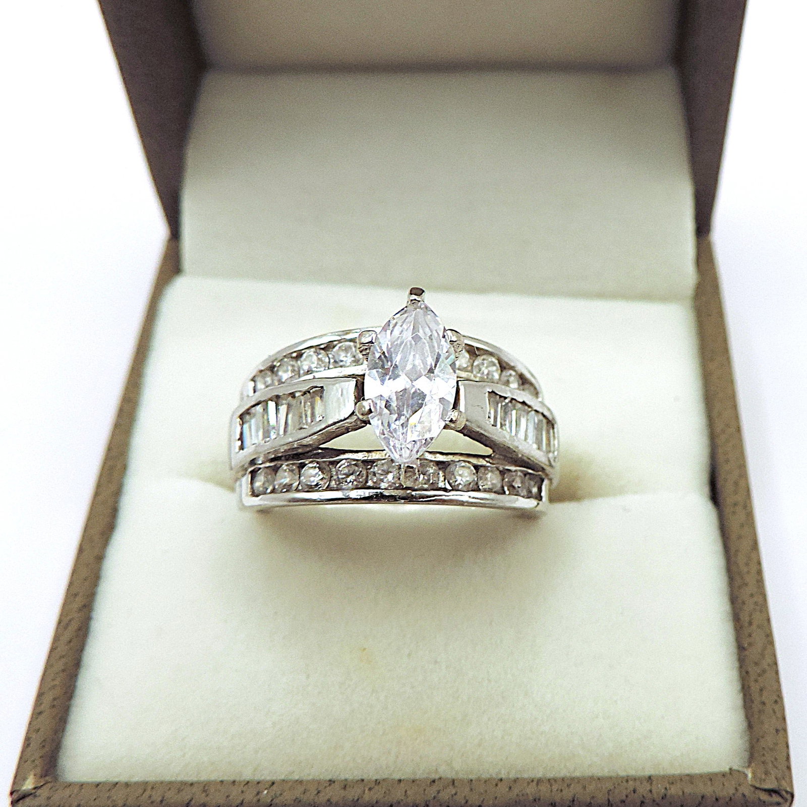 925 Sterling Silver ELANA Simulated Diamond Ring - 2