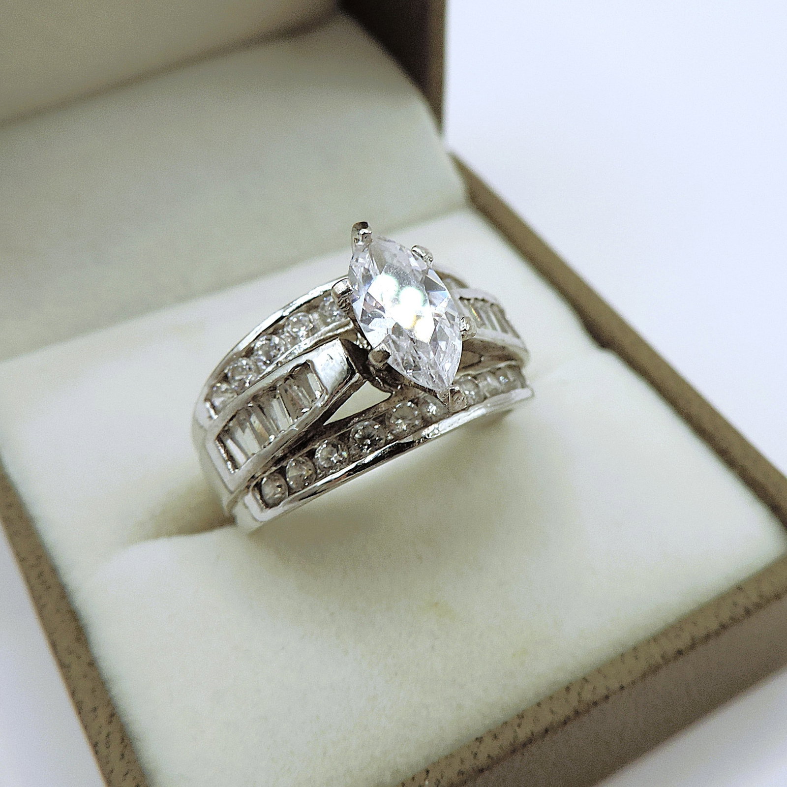 925 Sterling Silver ELANA Simulated Diamond Ring - 3