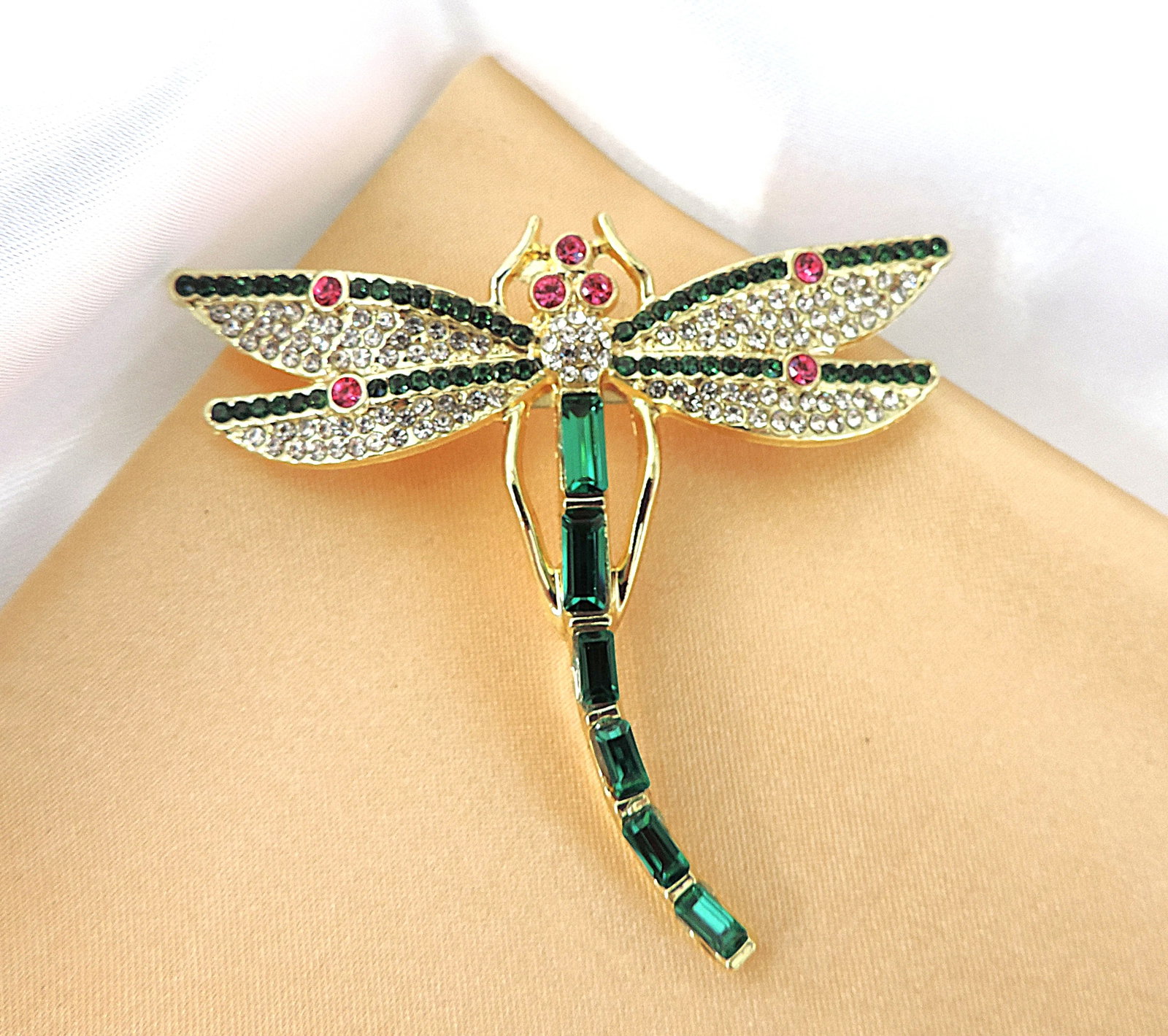 Crystal Dragonfly Brooch 6cmx6cm - 2