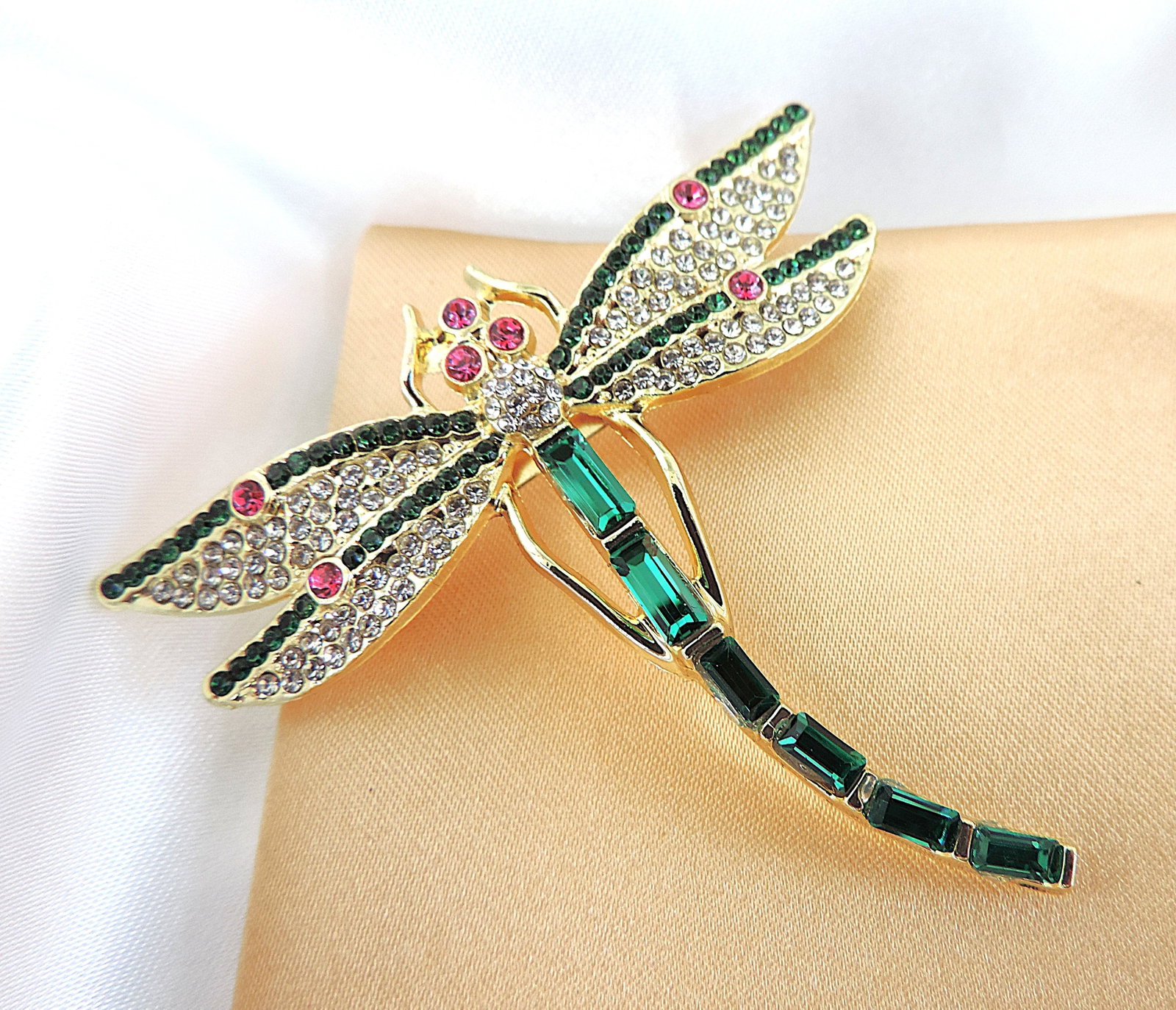 Crystal Dragonfly Brooch 6cmx6cm - 4