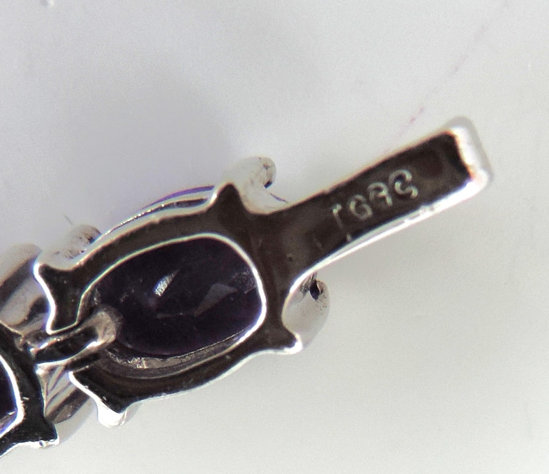 925 Sterling Silver 21 Carat Amethyst Bracelet 'New With Gift Box' - 4