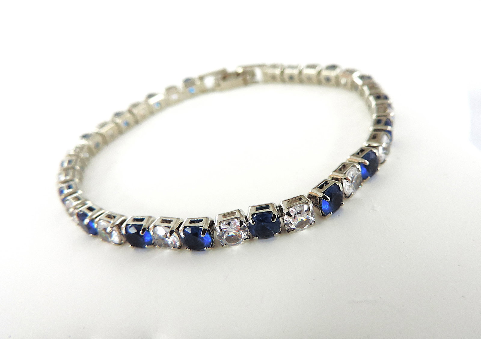 Blue & White Zircon Tennis Bracelet - 3