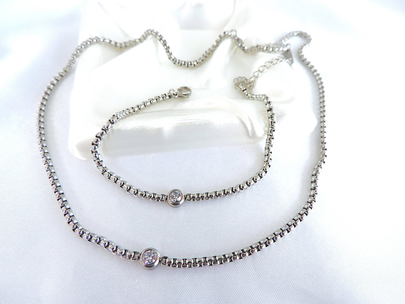 Crystal Necklace & Bracelet Set 'New' - 3