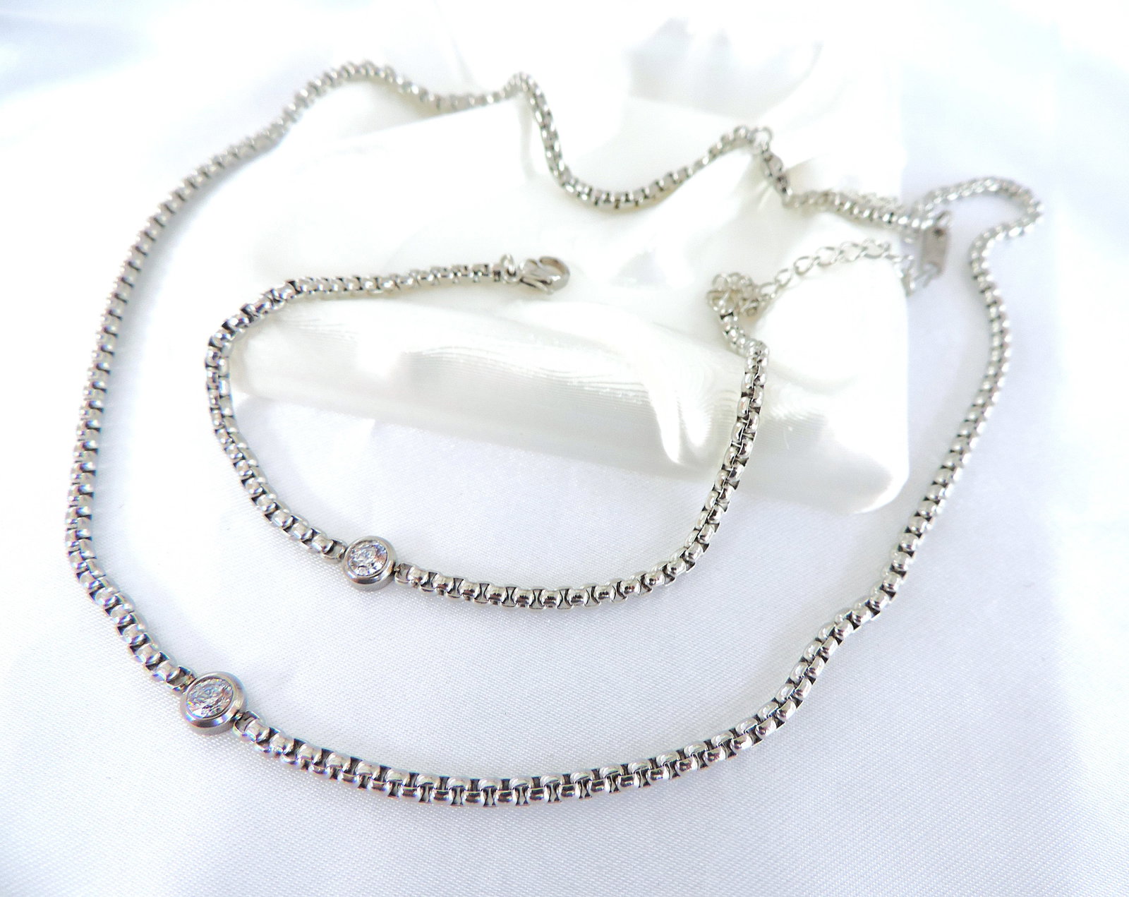 Crystal Necklace & Bracelet Set 'New' - 5