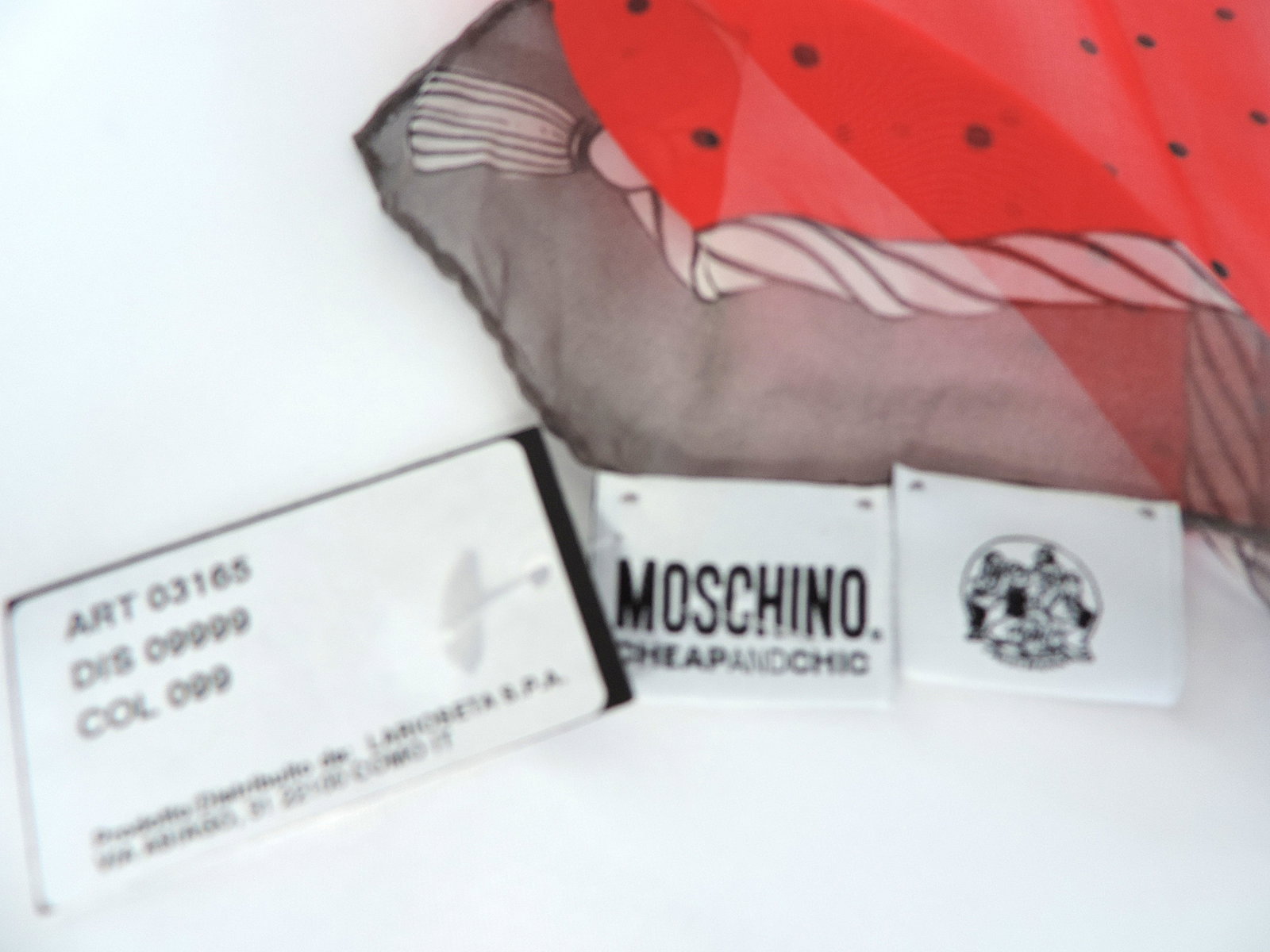 Moschino Silk Scarf Olive Oyl 'Popye' Collection 'New With Tags' - 3