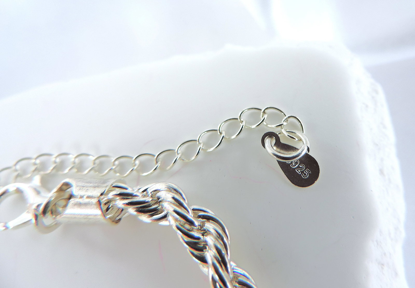 925 Silver Rope Chain Braelet 'New' - 3