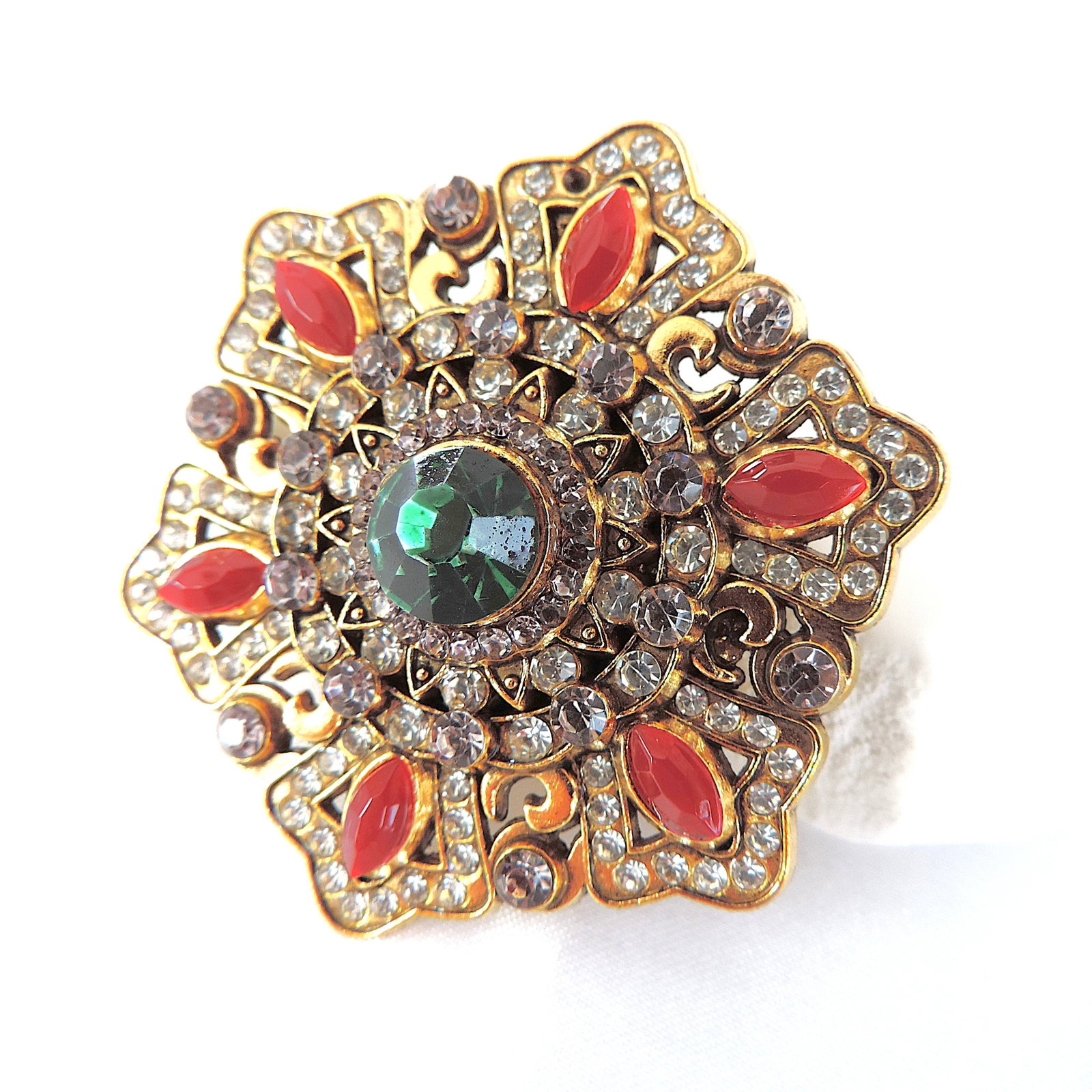 Baroque Style Crystal Brooch - 2