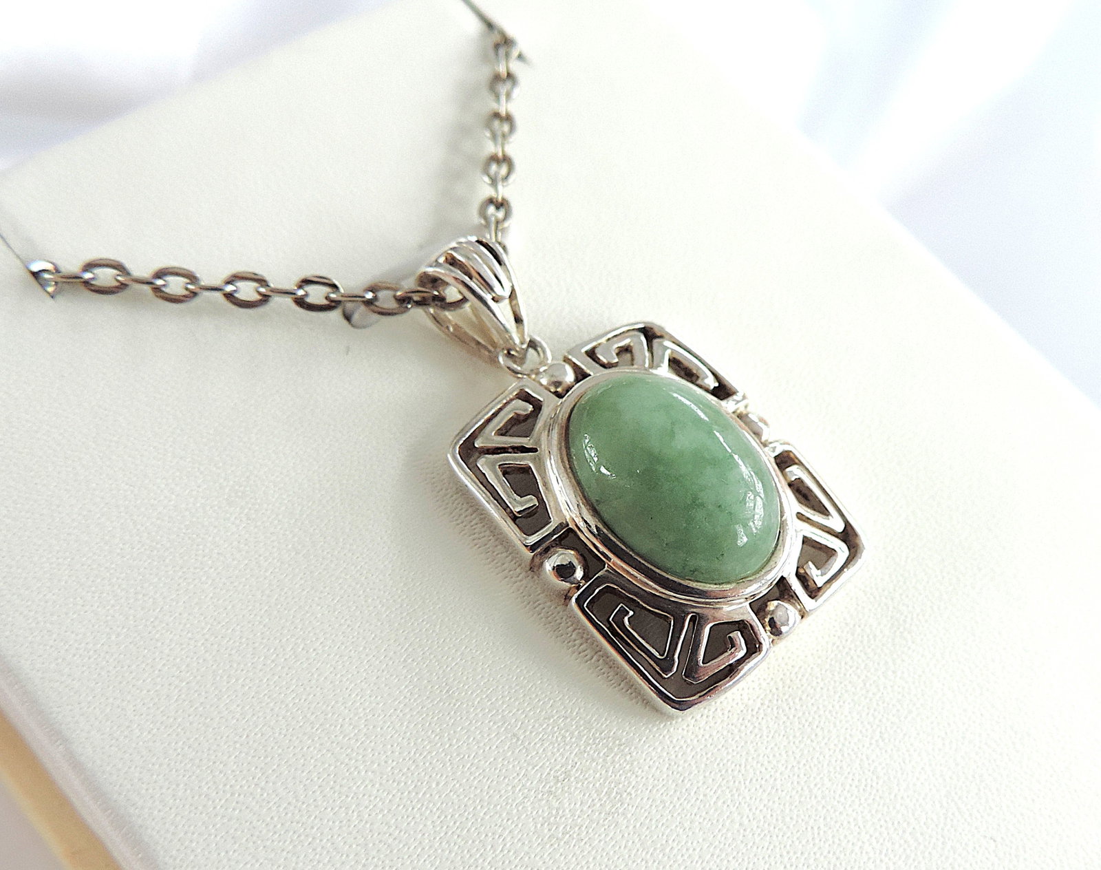 Artisan 925 Sterling Silver Green Turquoise Pendant Necklace - 3