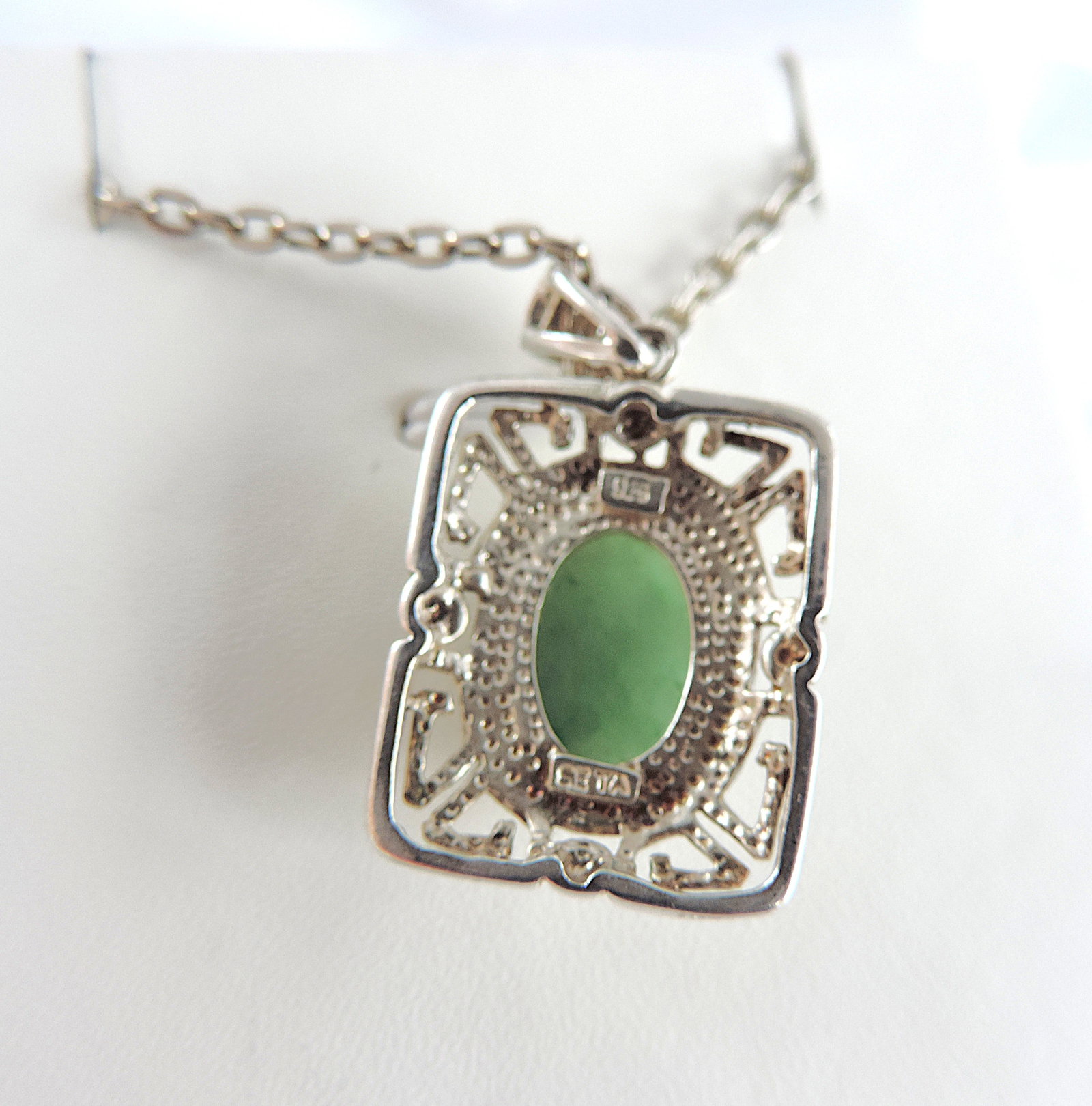 Artisan 925 Sterling Silver Green Turquoise Pendant Necklace - 4