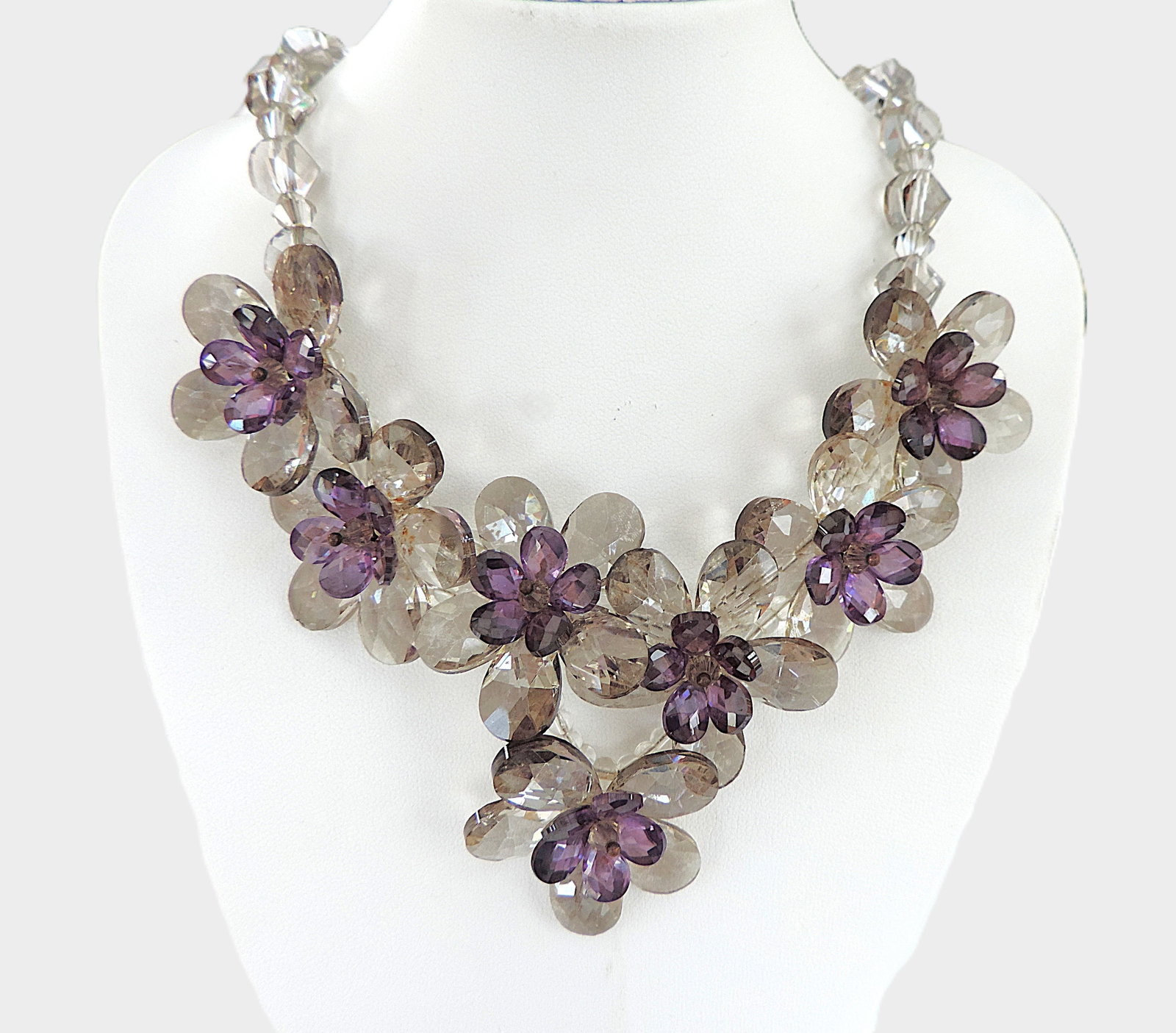 Vintage Butler & Wilson Crystal Flower Garland Necklace - 2