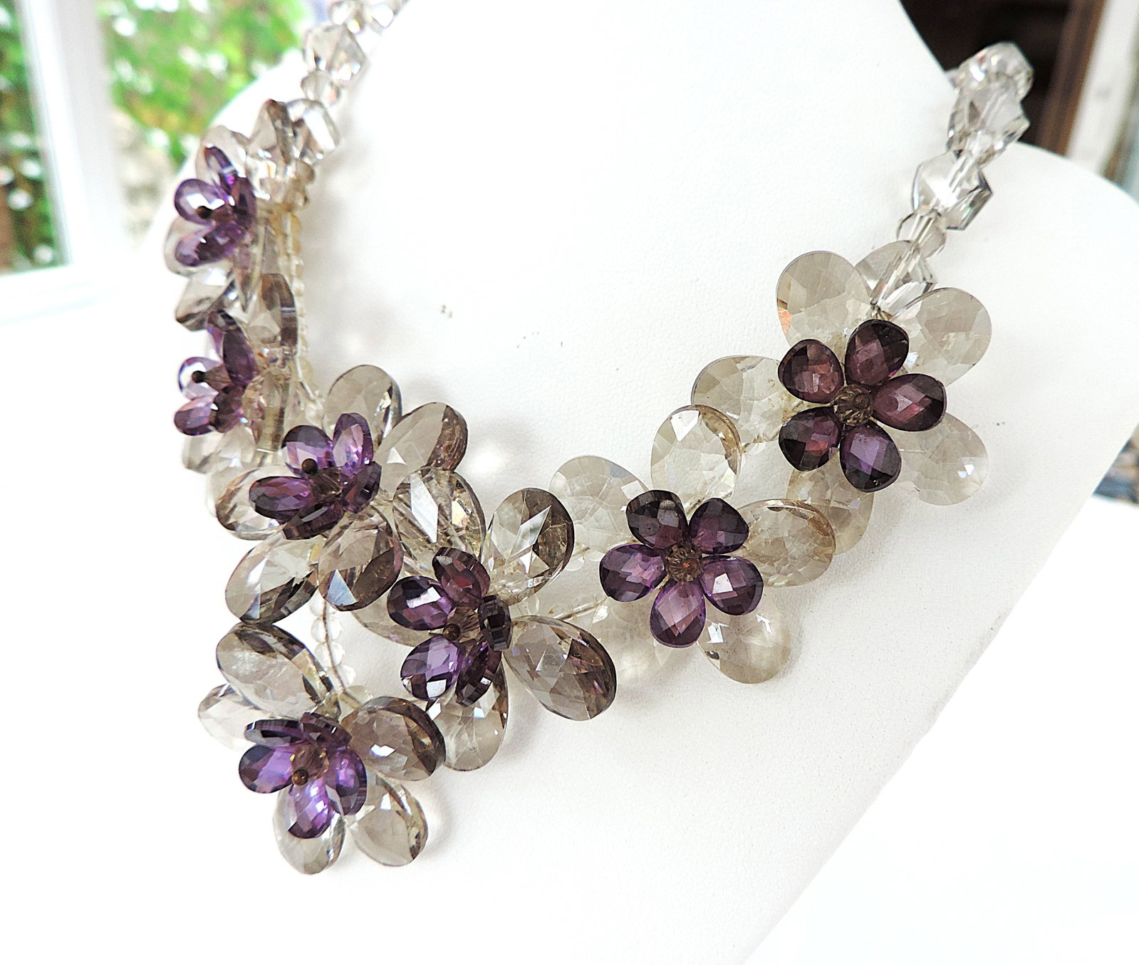 Vintage Butler & Wilson Crystal Flower Garland Necklace - 3
