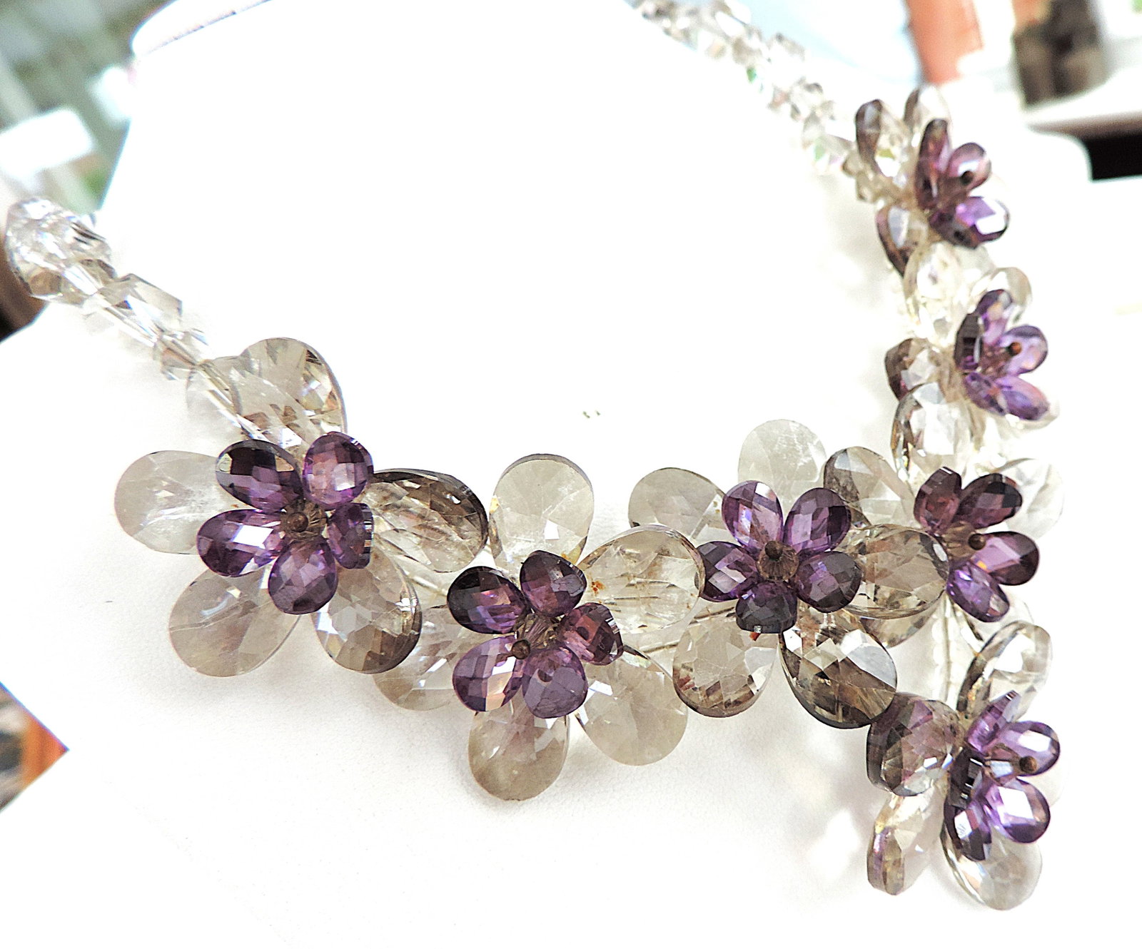 Vintage Butler & Wilson Crystal Flower Garland Necklace - 4
