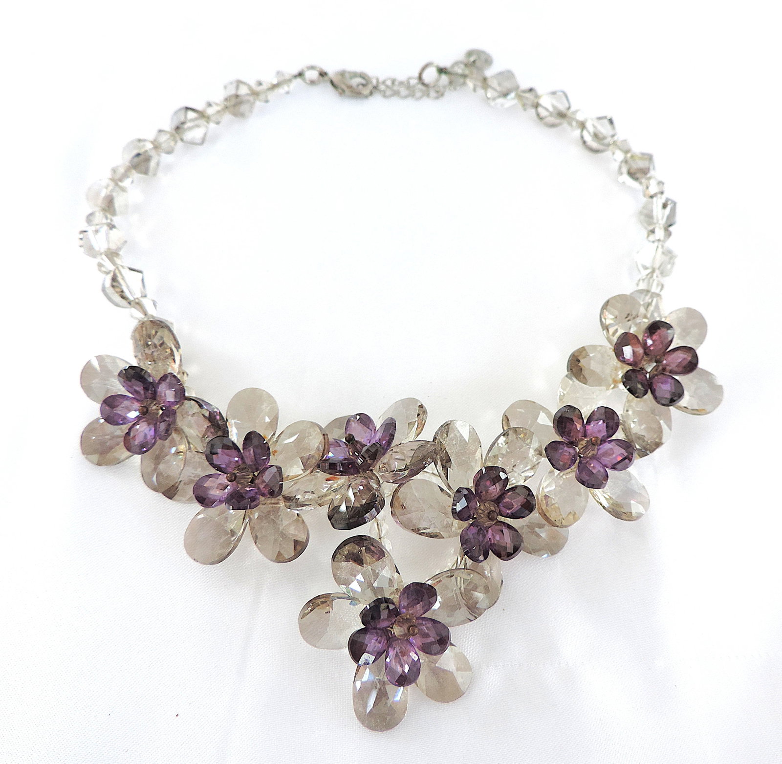 Vintage Butler & Wilson Crystal Flower Garland Necklace - 5