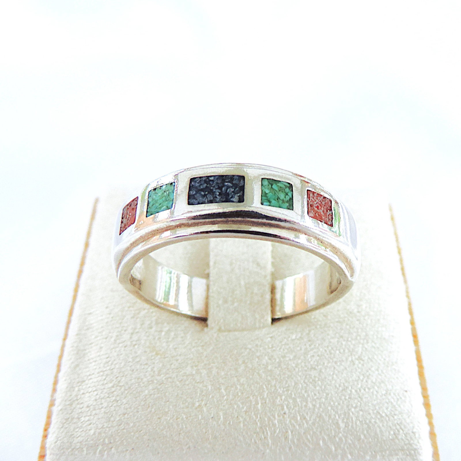 925 Silver Sapphire, Ruby & Emerald Gemstone Ring - 5