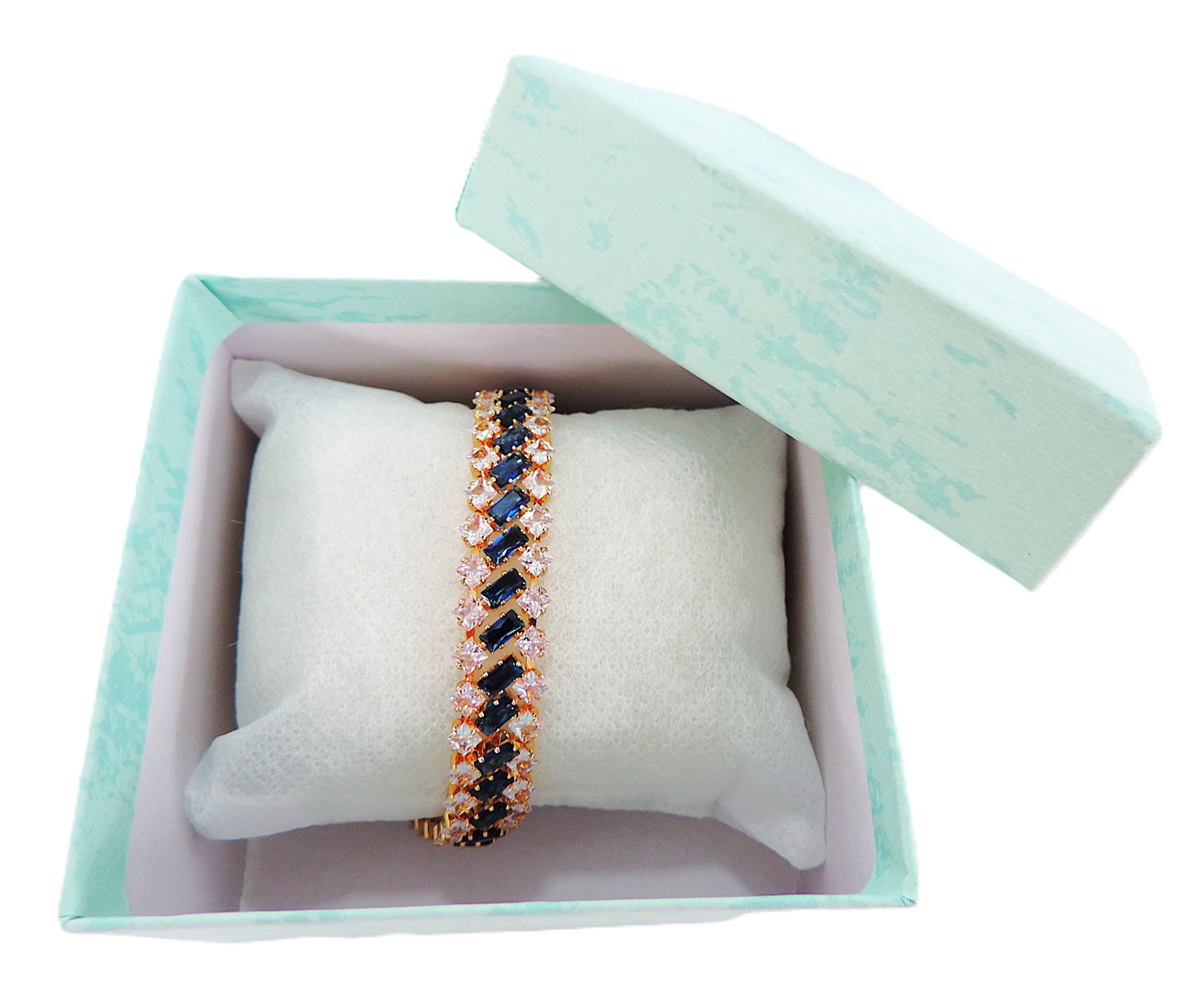 Orrevé Art Deco Style Blue & White Crystal Cocktail Bracelet 'New With Gift Box' - 2
