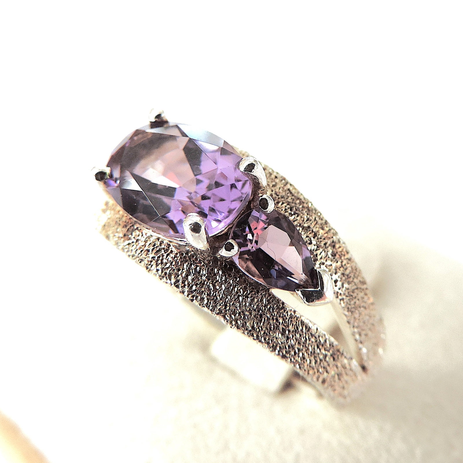 925 Silver Amethyst Gemstone Ring 'New' - 3