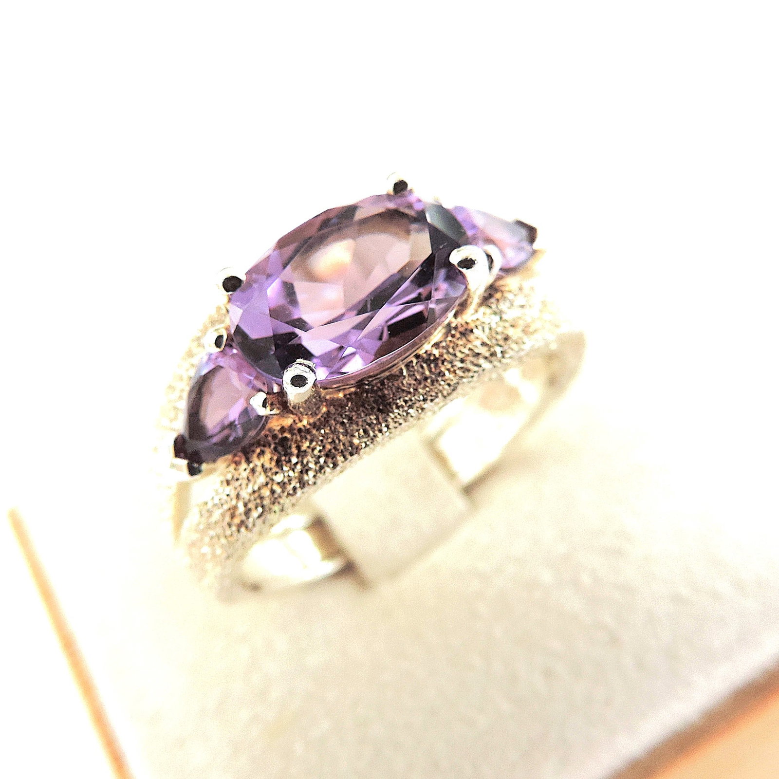 925 Silver Amethyst Gemstone Ring 'New' - 4