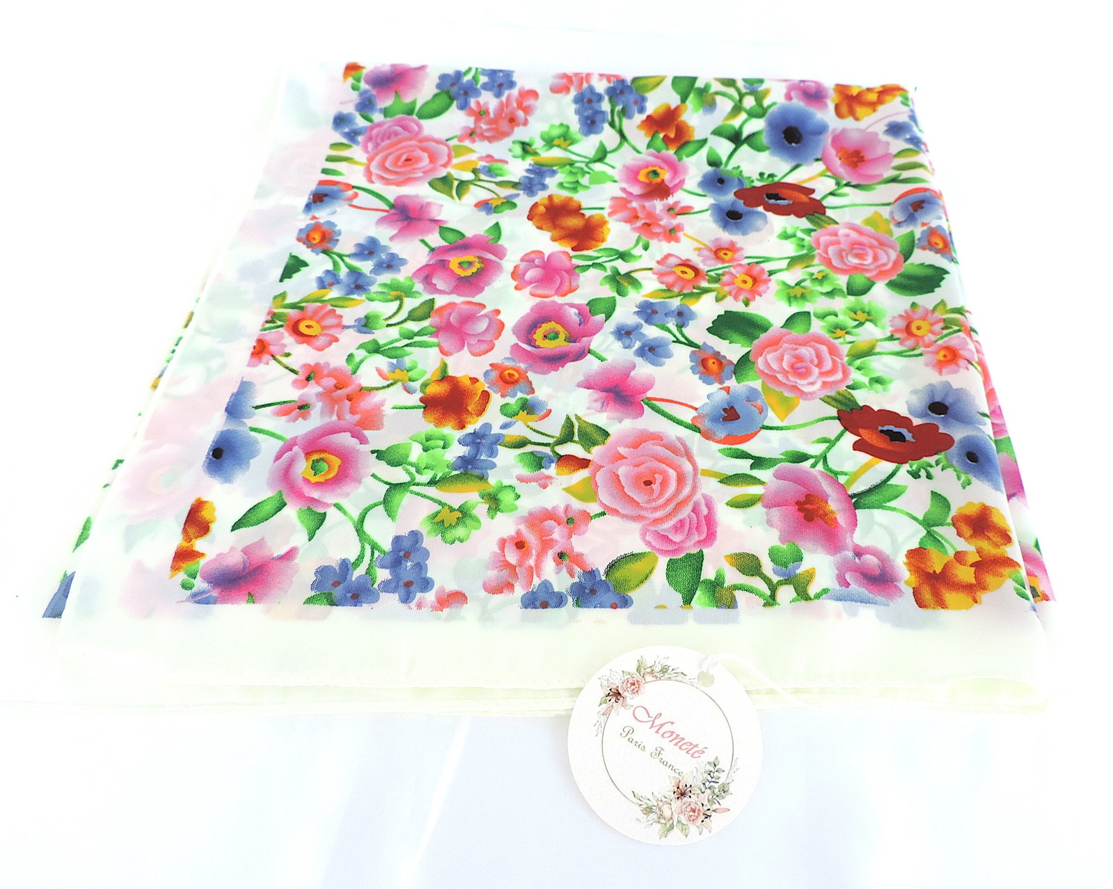 Moneté Paris 100% Silk Floral Print Scarf 'New' - 2