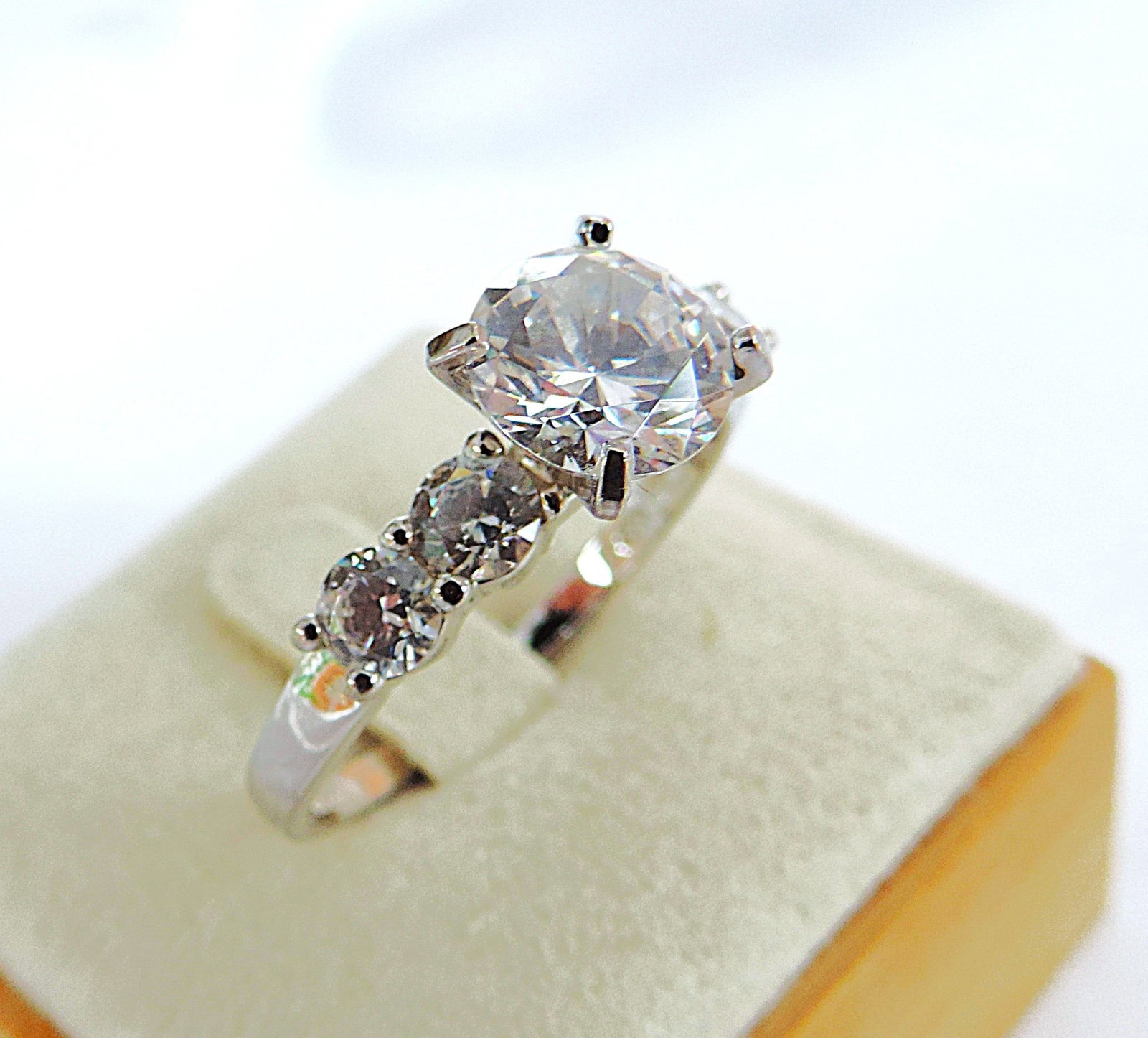 925 Silver 5.40 Carat Lab-Created Diamond Ring - 3