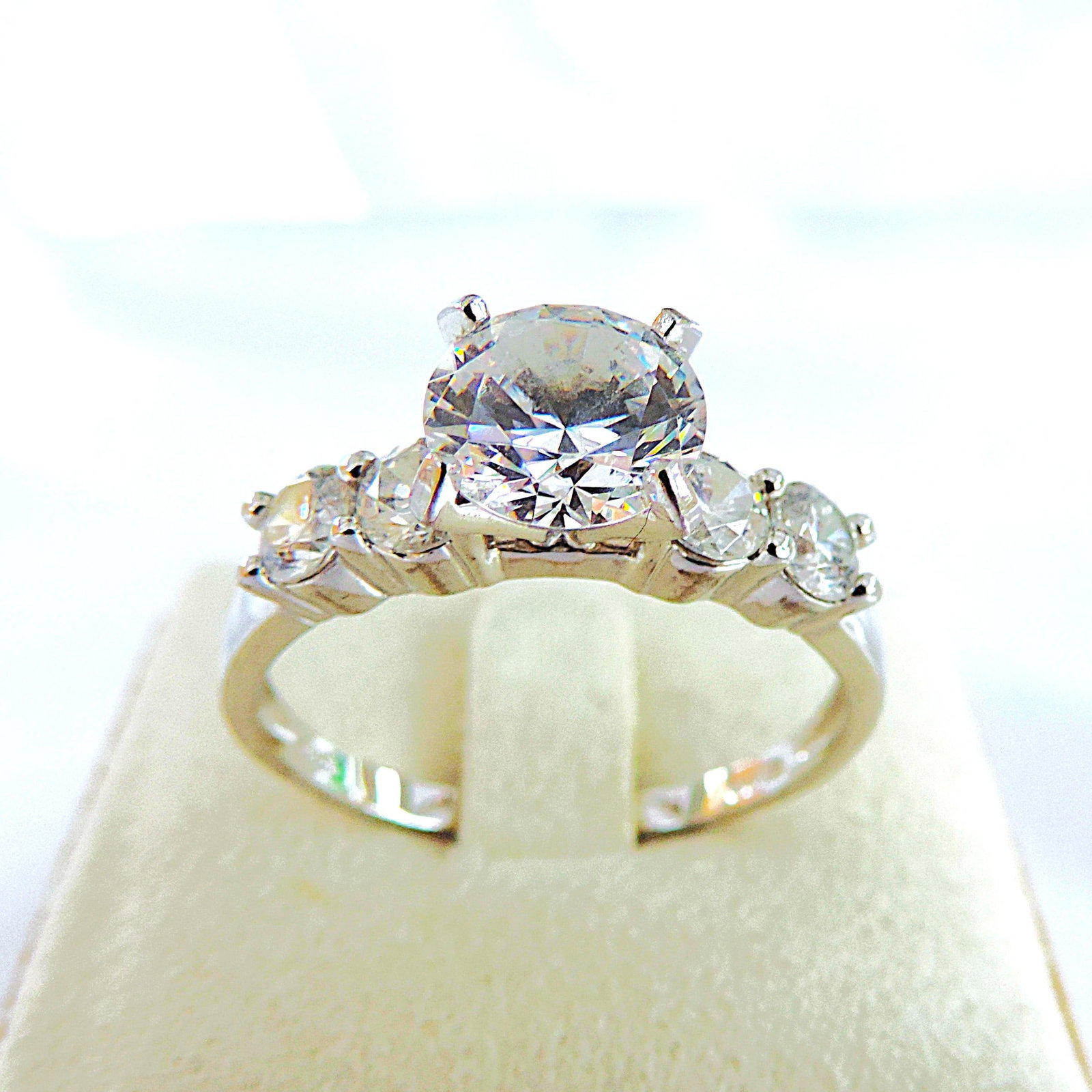 925 Silver 5.40 Carat Lab-Created Diamond Ring - 4