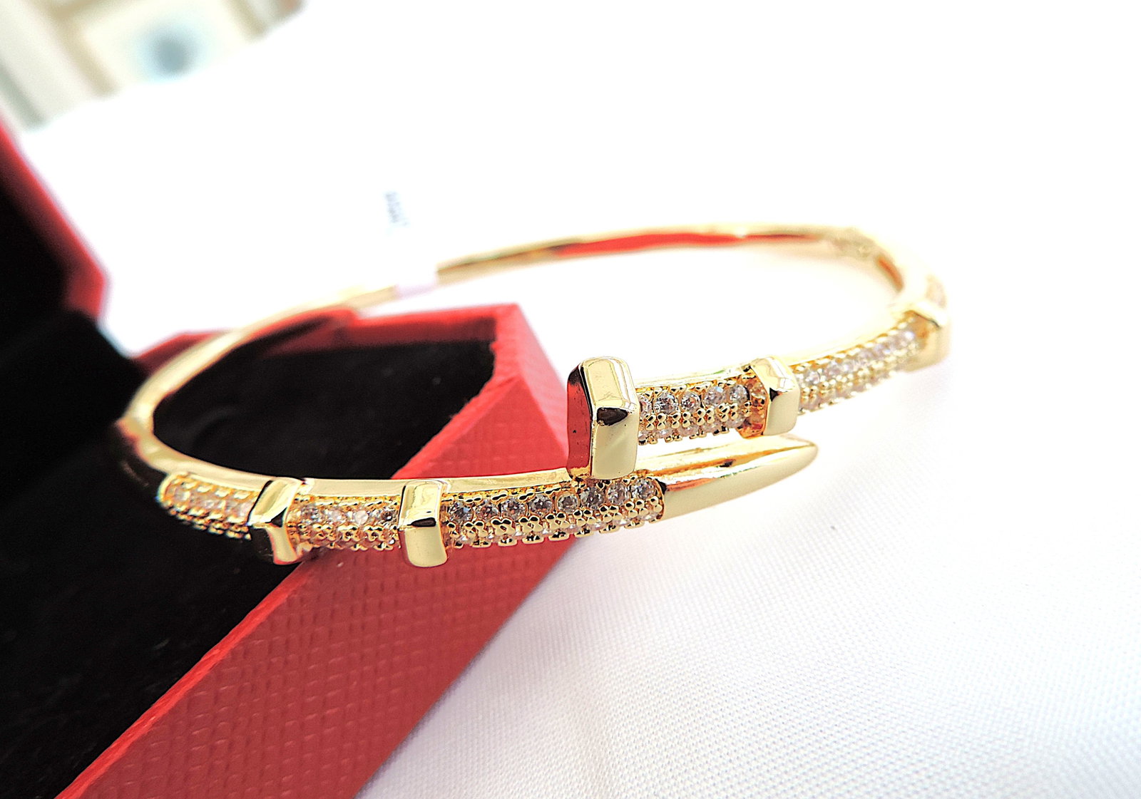 Orrevé 18k Gold Plated Pave Zircon Bangle/Bracelet 'New' - 3