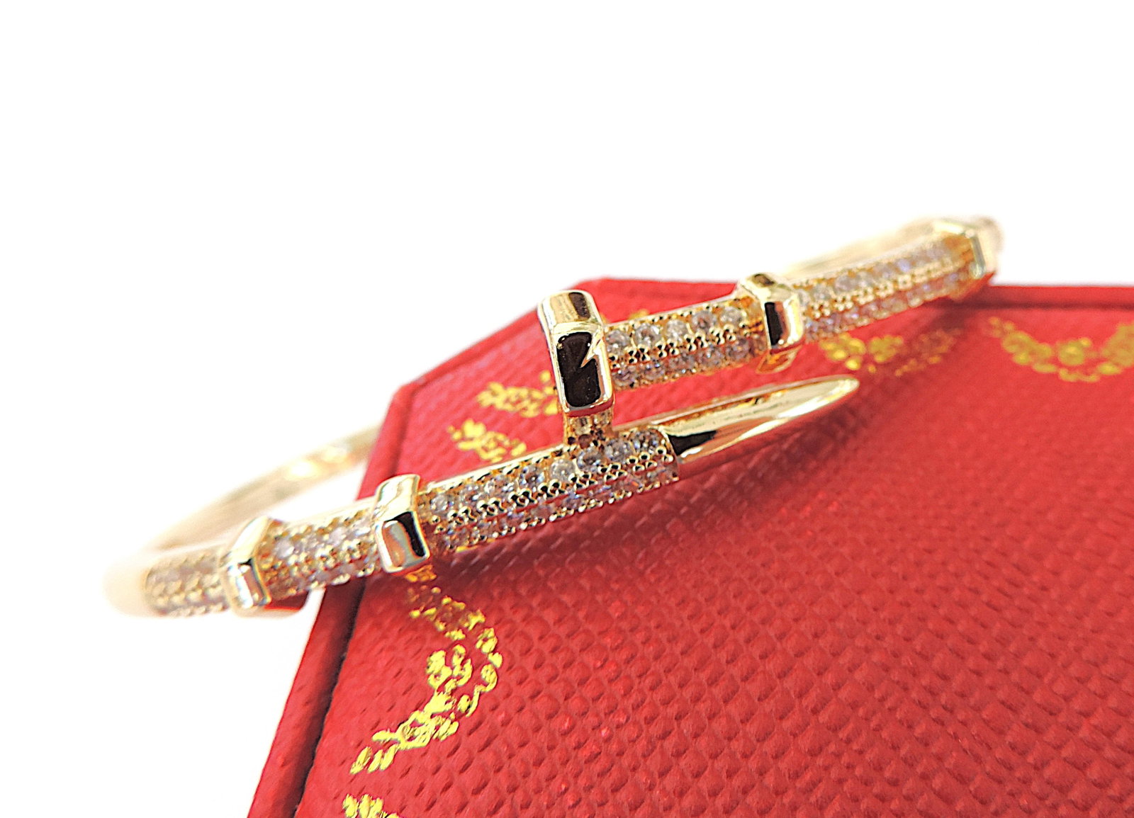 Orrevé 18k Gold Plated Pave Zircon Bangle/Bracelet 'New' - 4