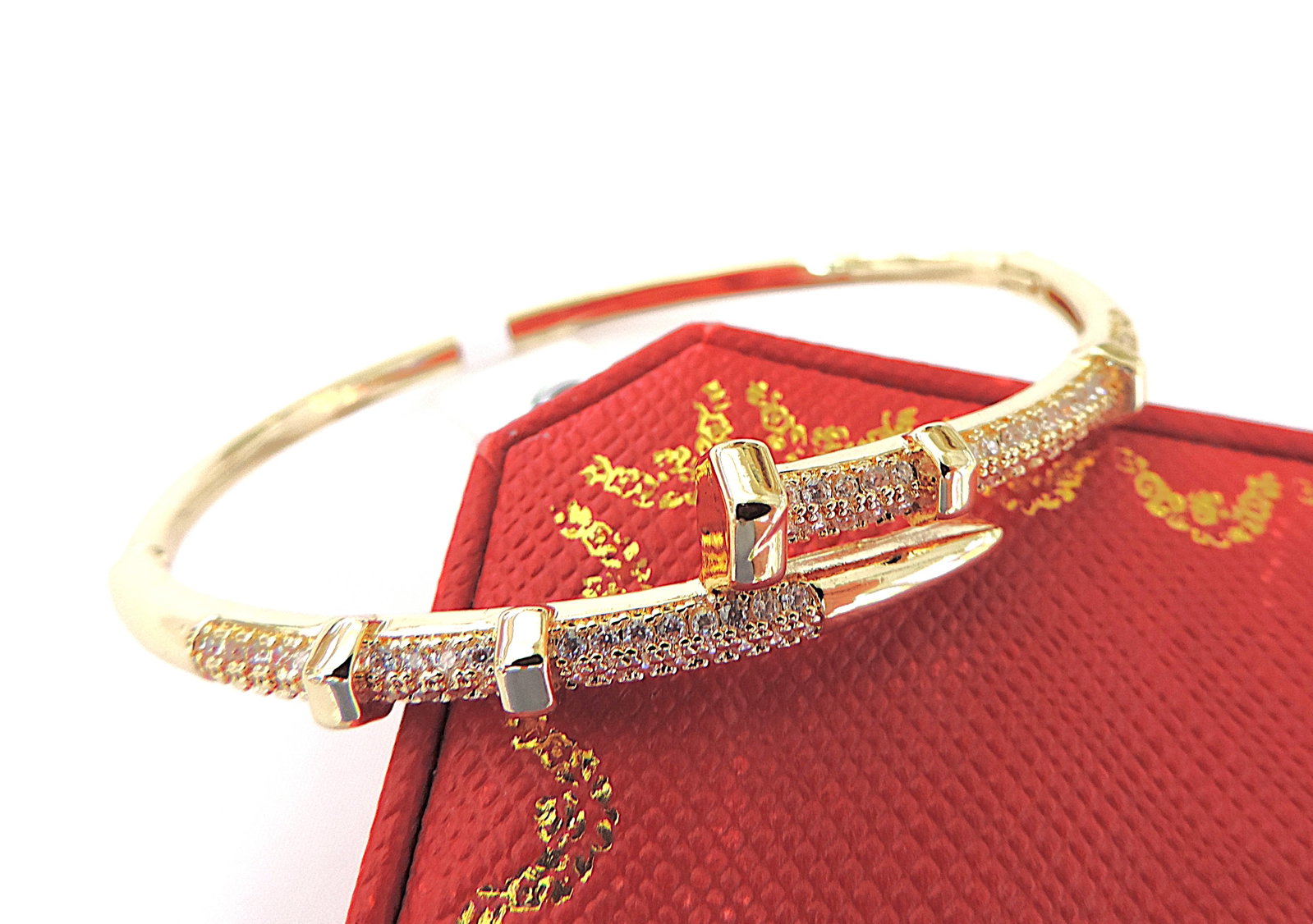 Orrevé 18k Gold Plated Pave Zircon Bangle/Bracelet 'New' - 5