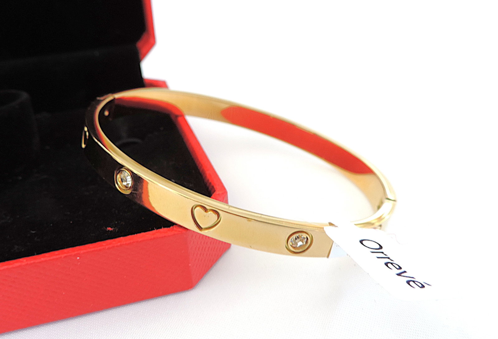 Orrevé 18k Gold Plated Zircon Love Bracelet 'New' - 4