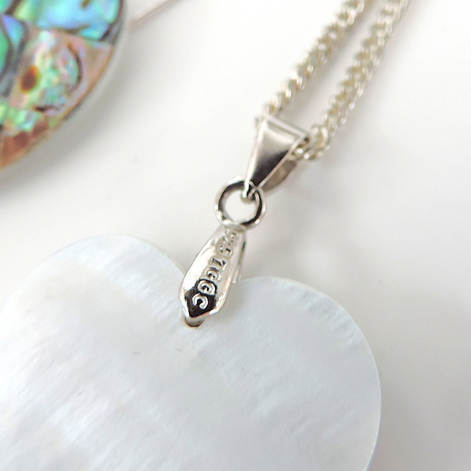 925 Sterling Silver Paua Shell Necklace and Earrings 'New' - 3