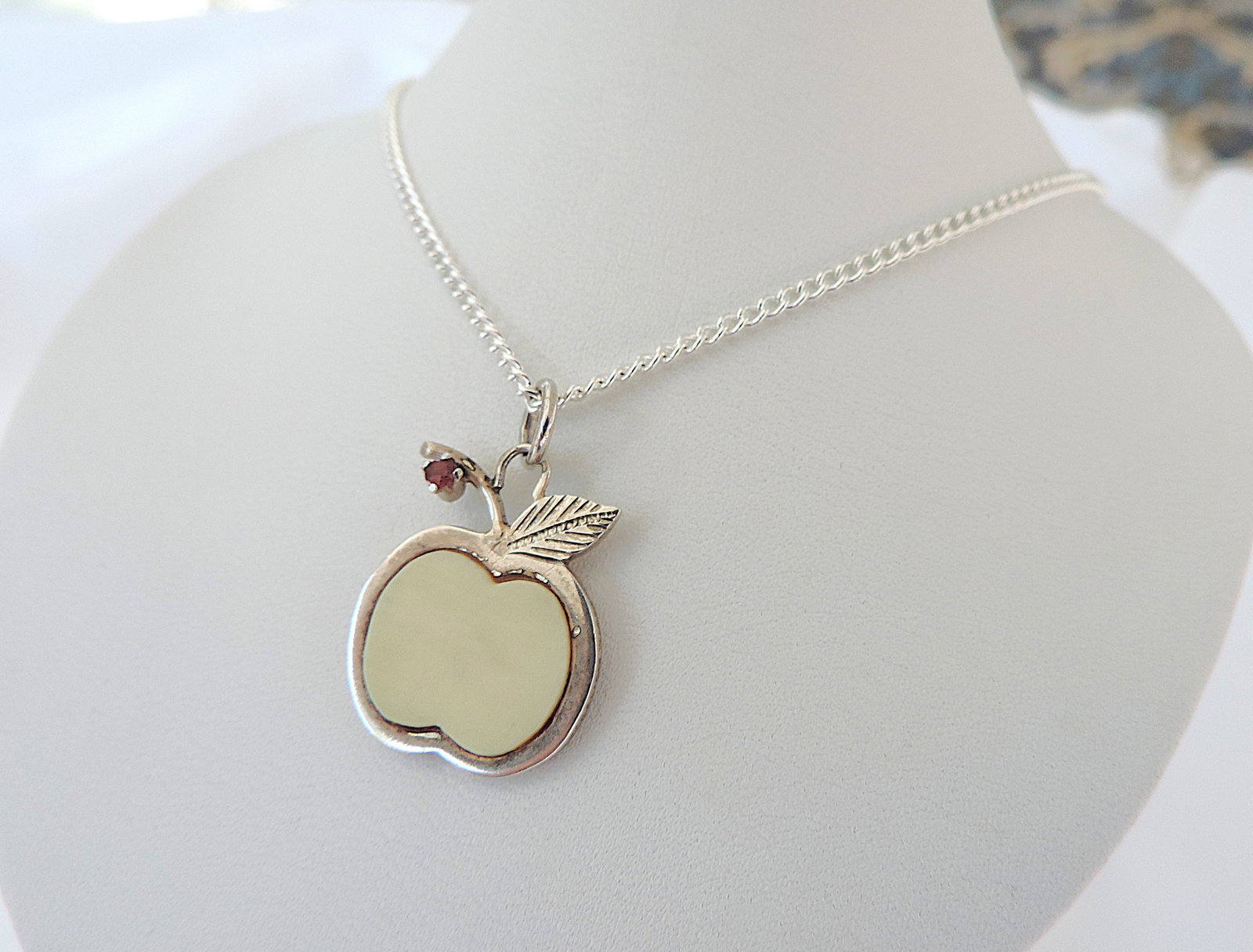 Vintage 925 Silver Ruby Pendant Necklace - 2