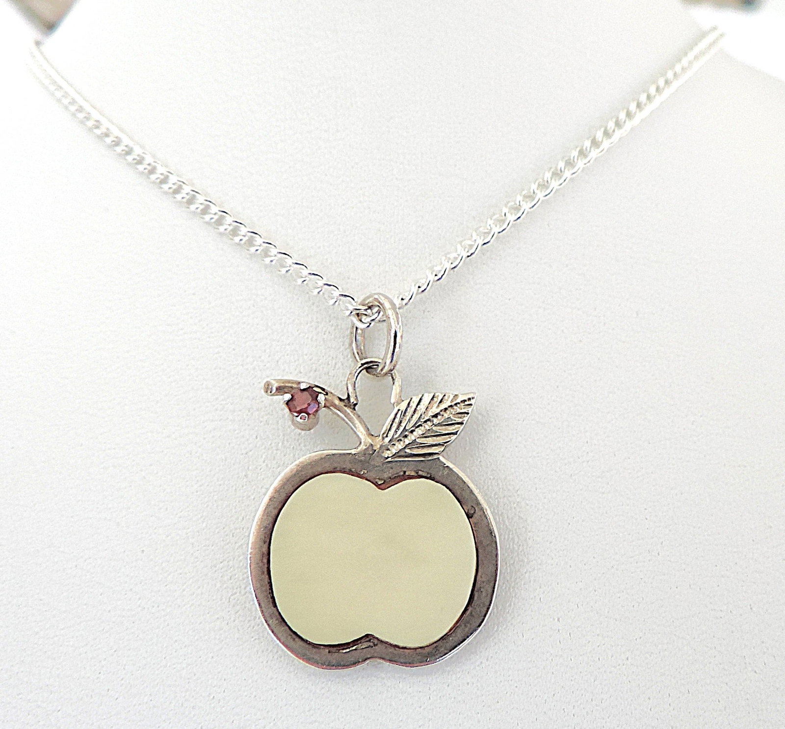 Vintage 925 Silver Ruby Pendant Necklace - 4