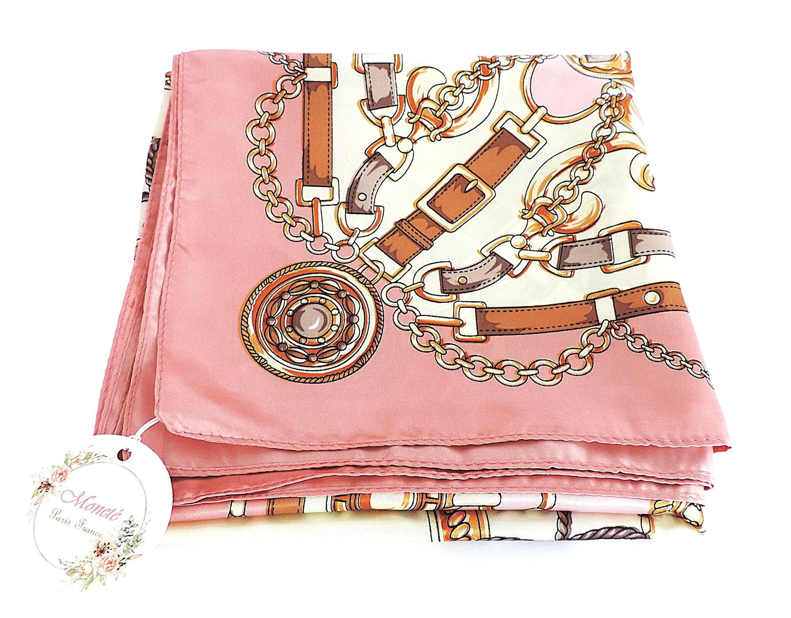 Moneté Paris 100% Silk Renaissance Style Print Scarf 83x83cm 'New' - 5