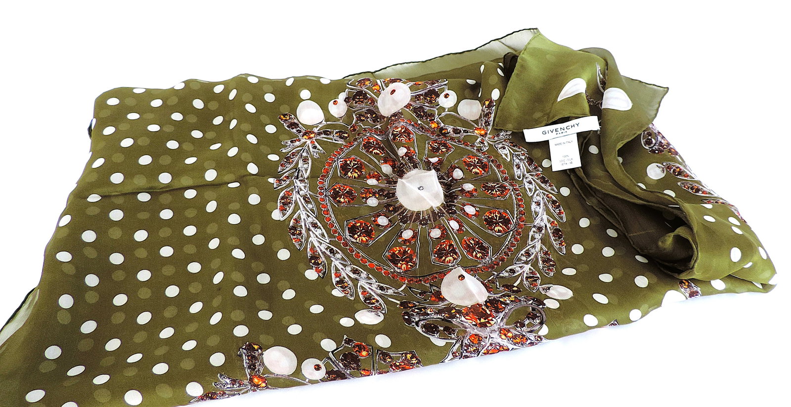 Givenchy Paris Silk Chiffon Scarf - Large 193x66cm - 2