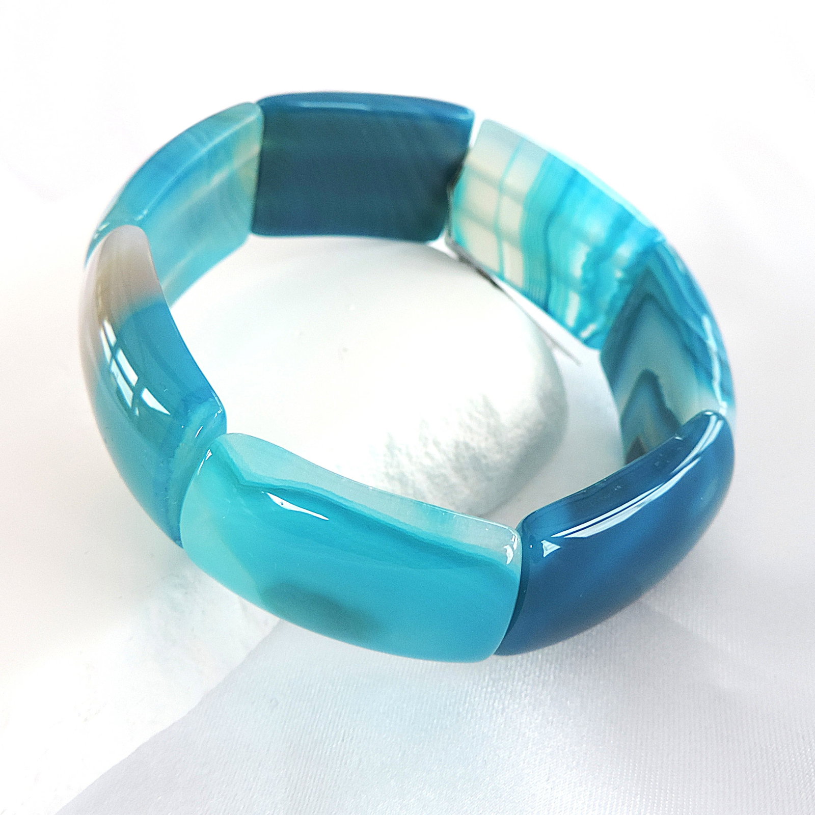 Chunky Brazilian Blue Agate Bracelet 'NEW' - 3
