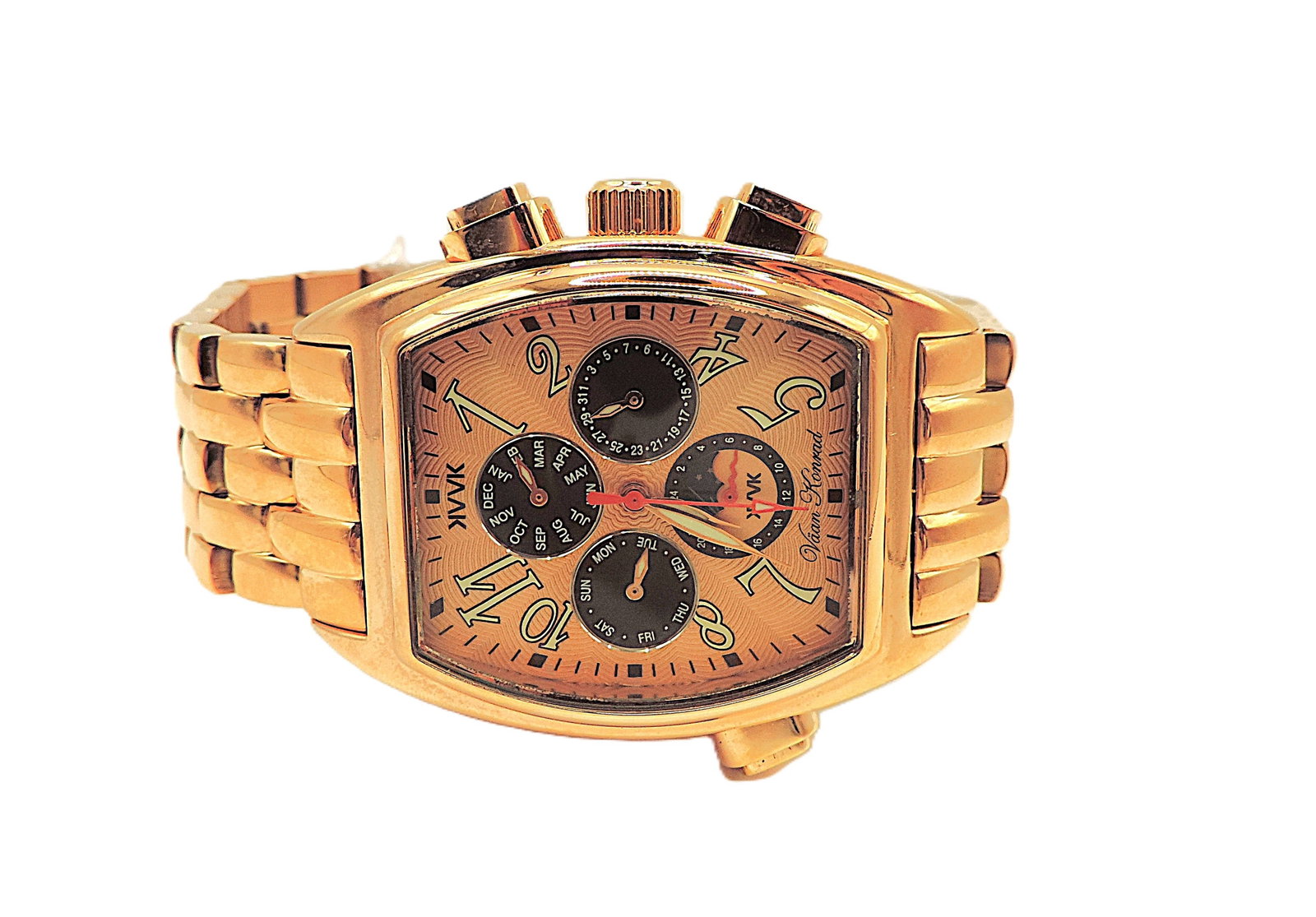 New Vaan Konrad Automatic Chronograph Gold Plated Bracelet Watch - 3