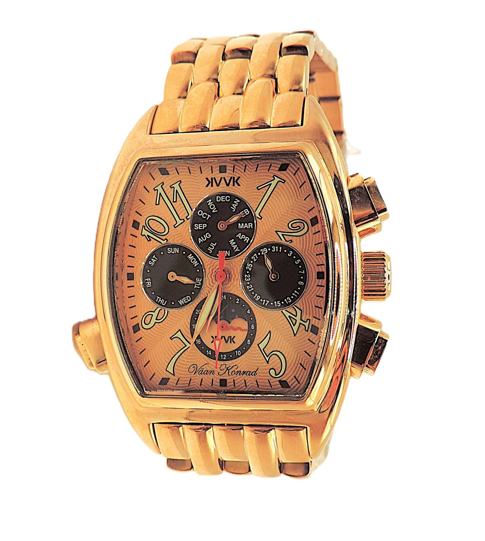 New Vaan Konrad Automatic Chronograph Gold Plated Bracelet Watch - 4