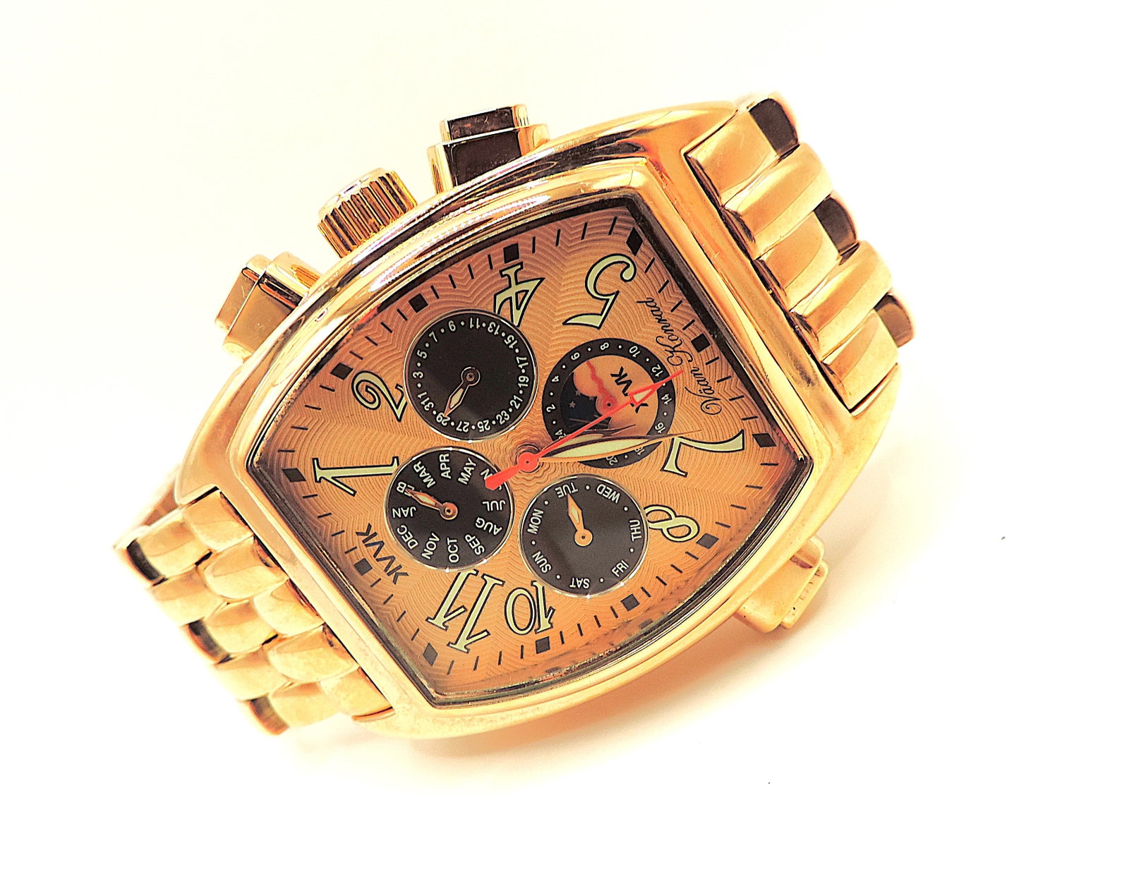 New Vaan Konrad Automatic Chronograph Gold Plated Bracelet Watch - 5