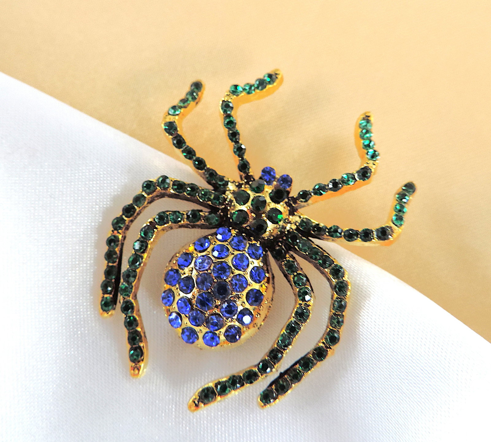Crystal Encrusted Spider Brooch - 2